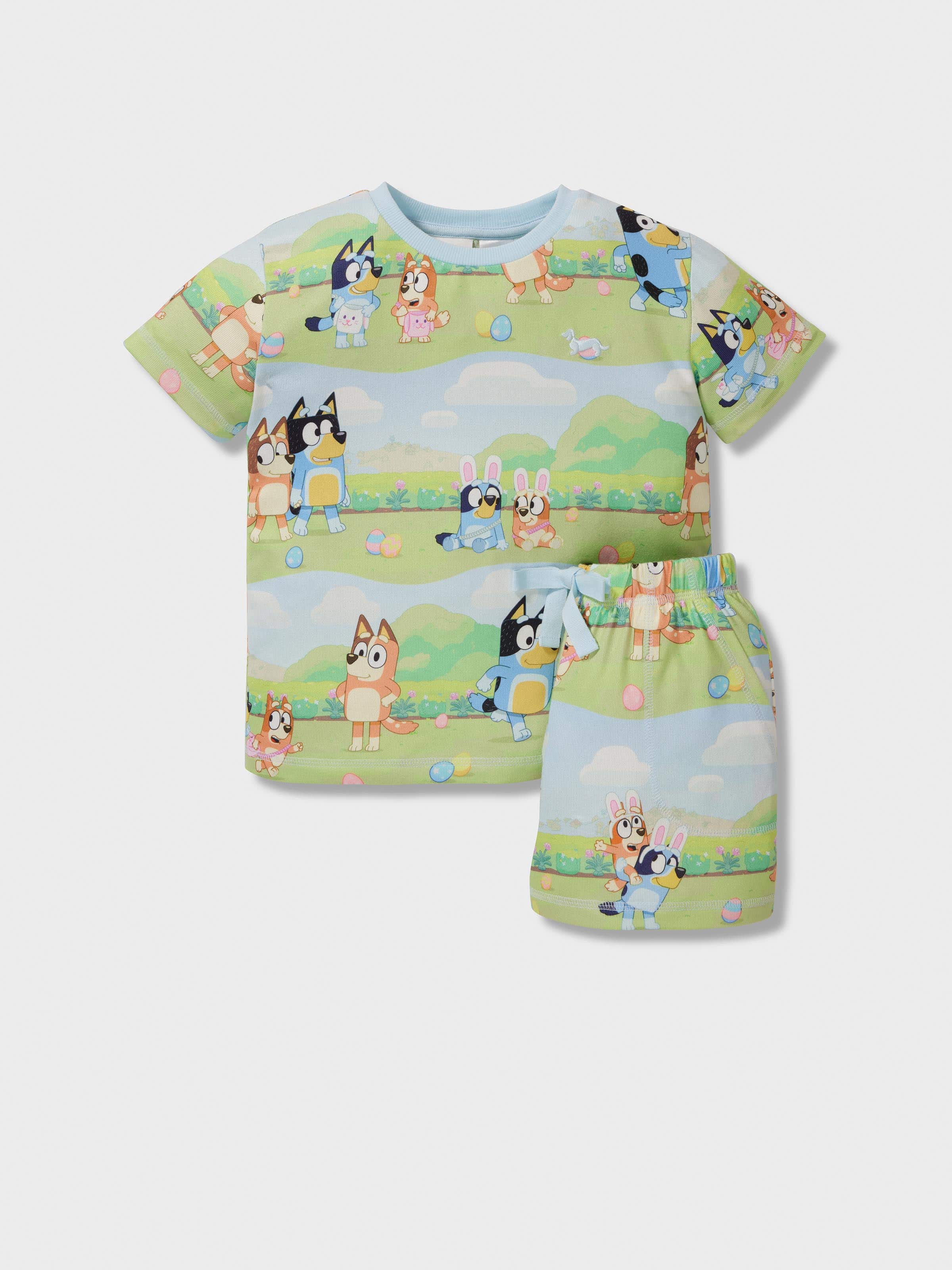 Jnr Kids Bluey Plush Short Pj Set