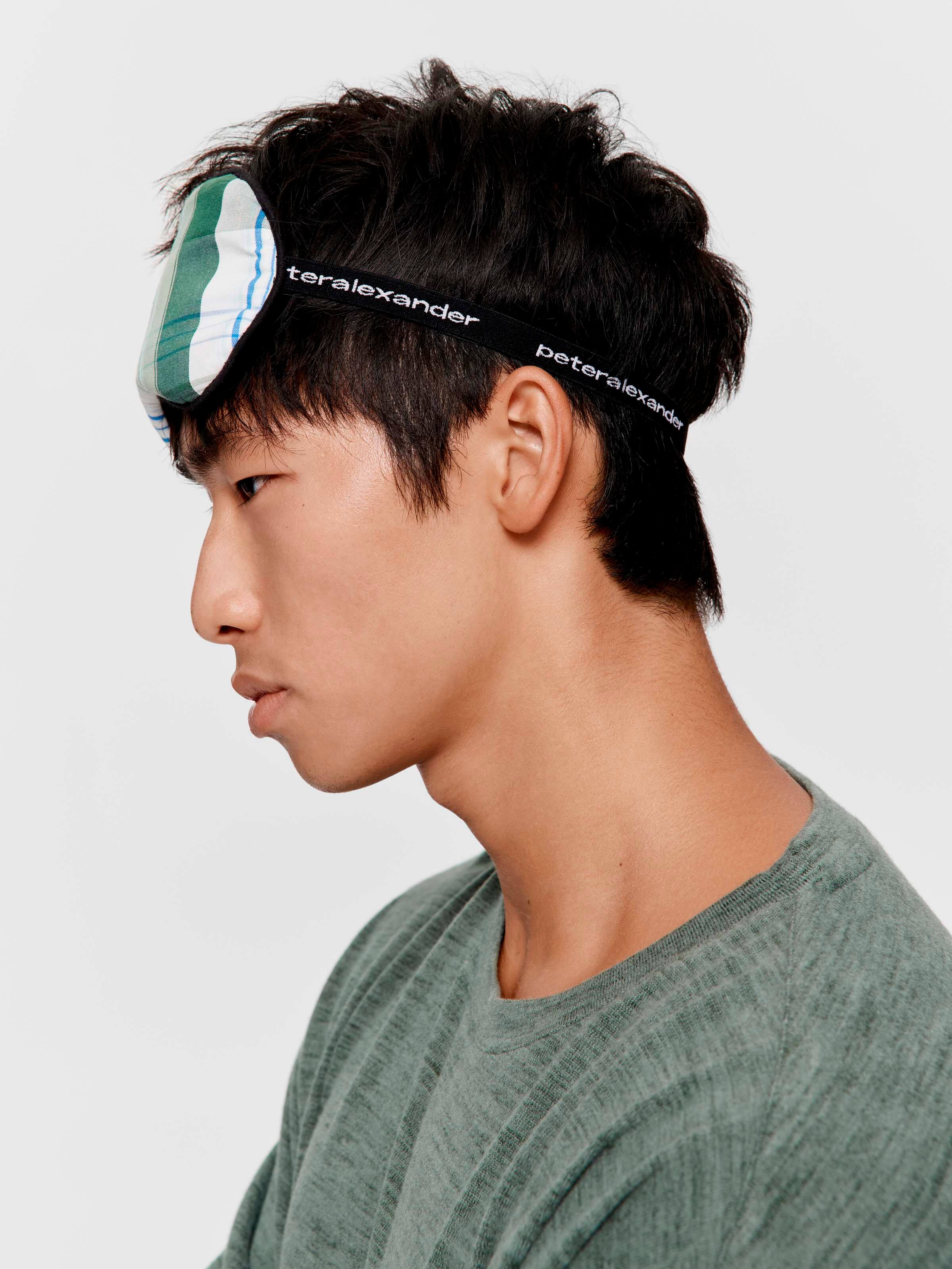 Green Check Eye Mask