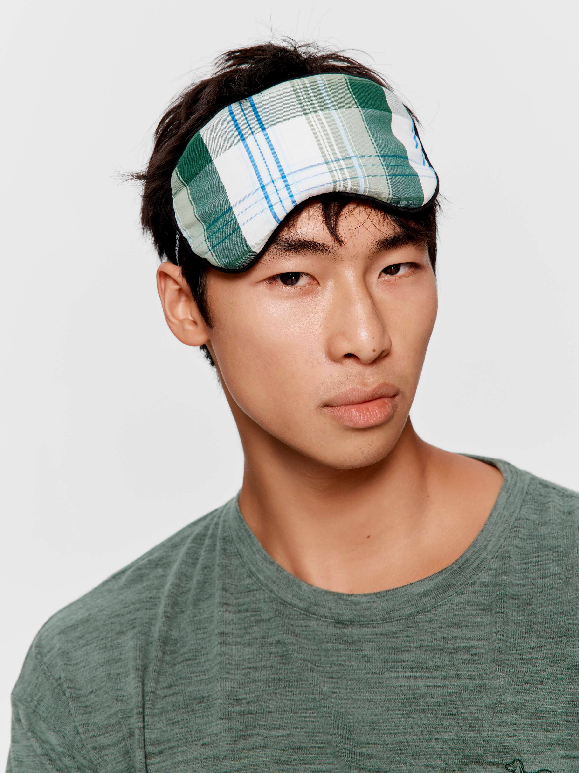 Green Check Eye Mask