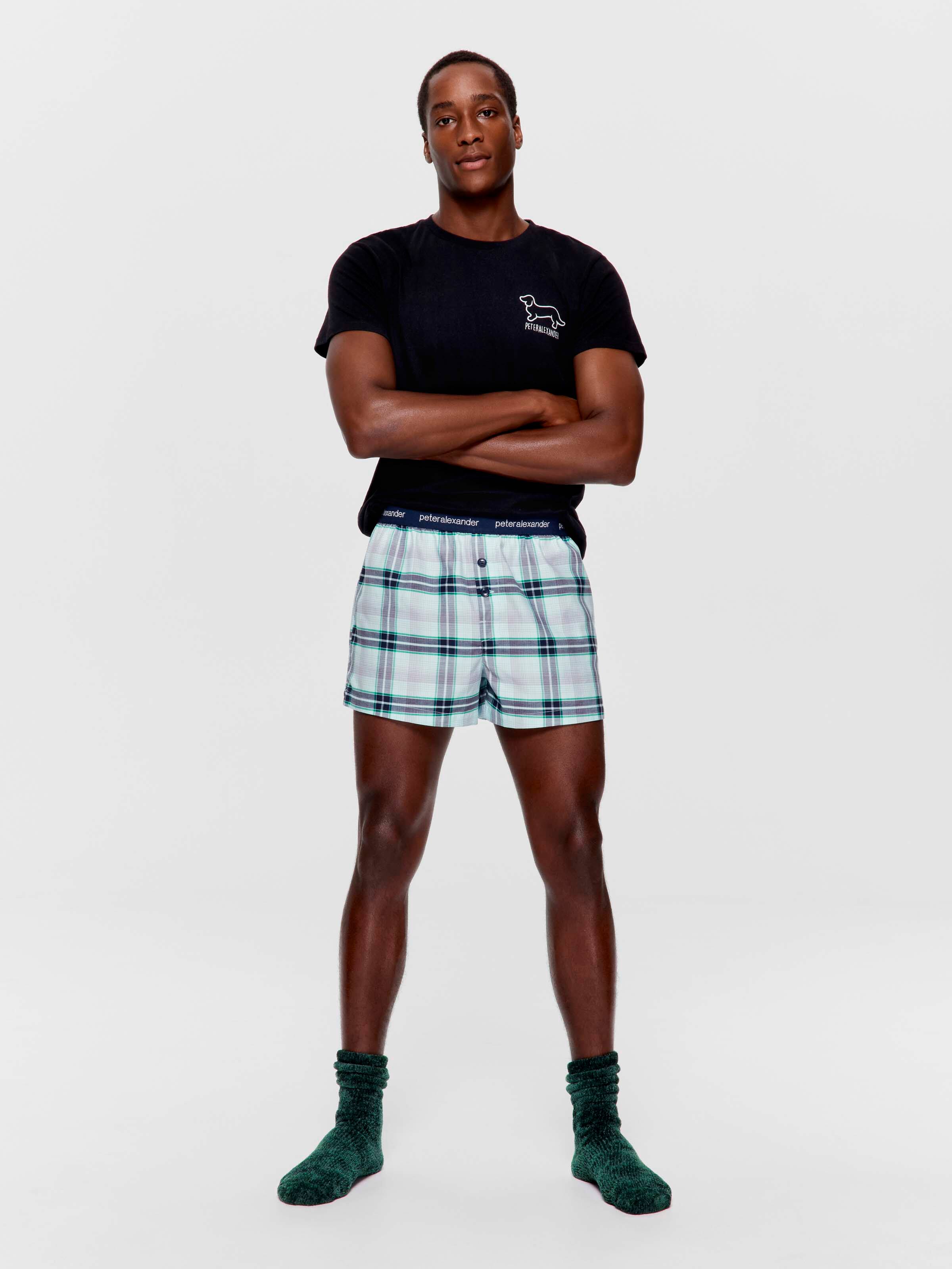 Green Check Boxer Short