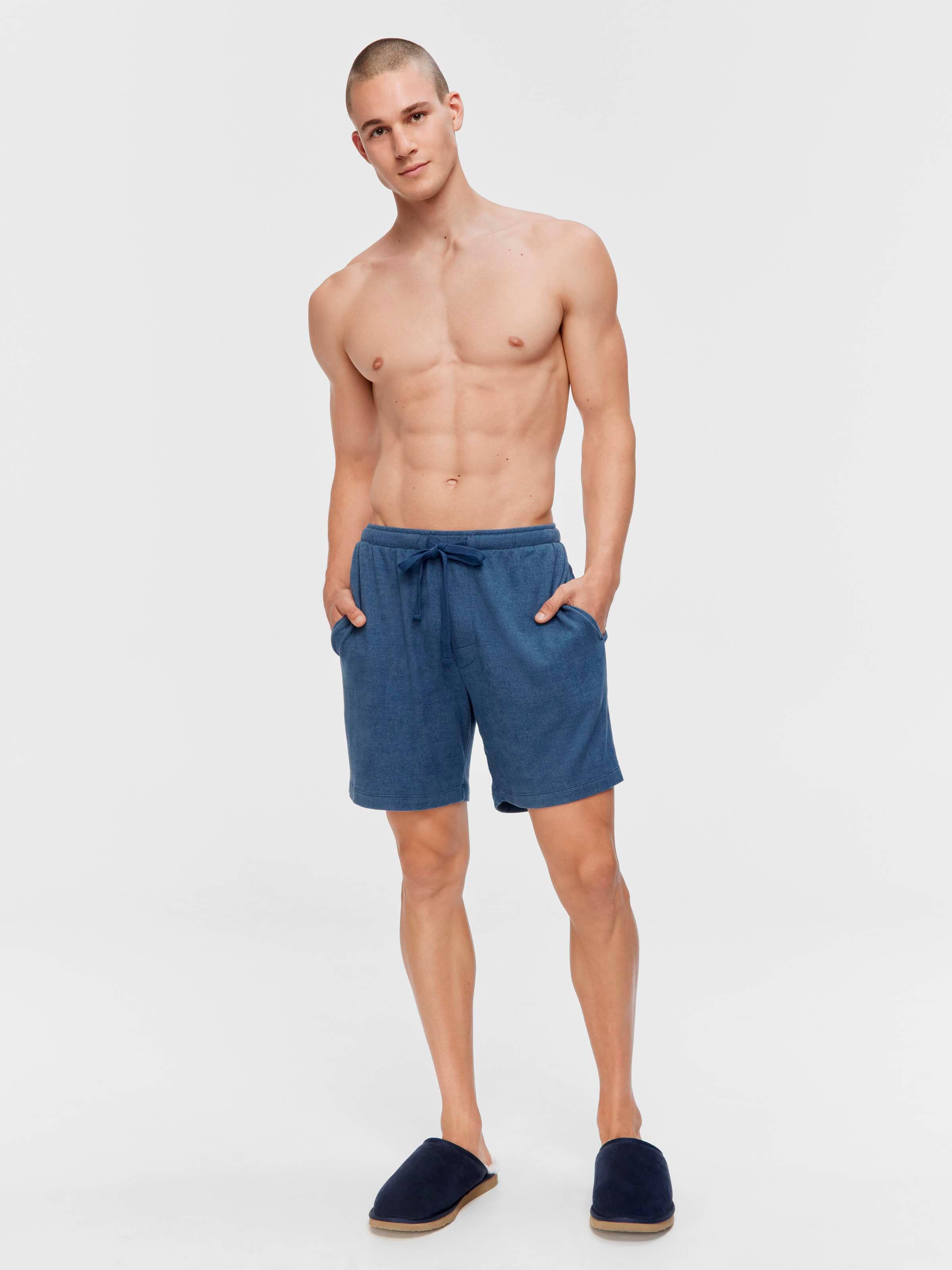 Airforce Blue Fuzzy Mid Short