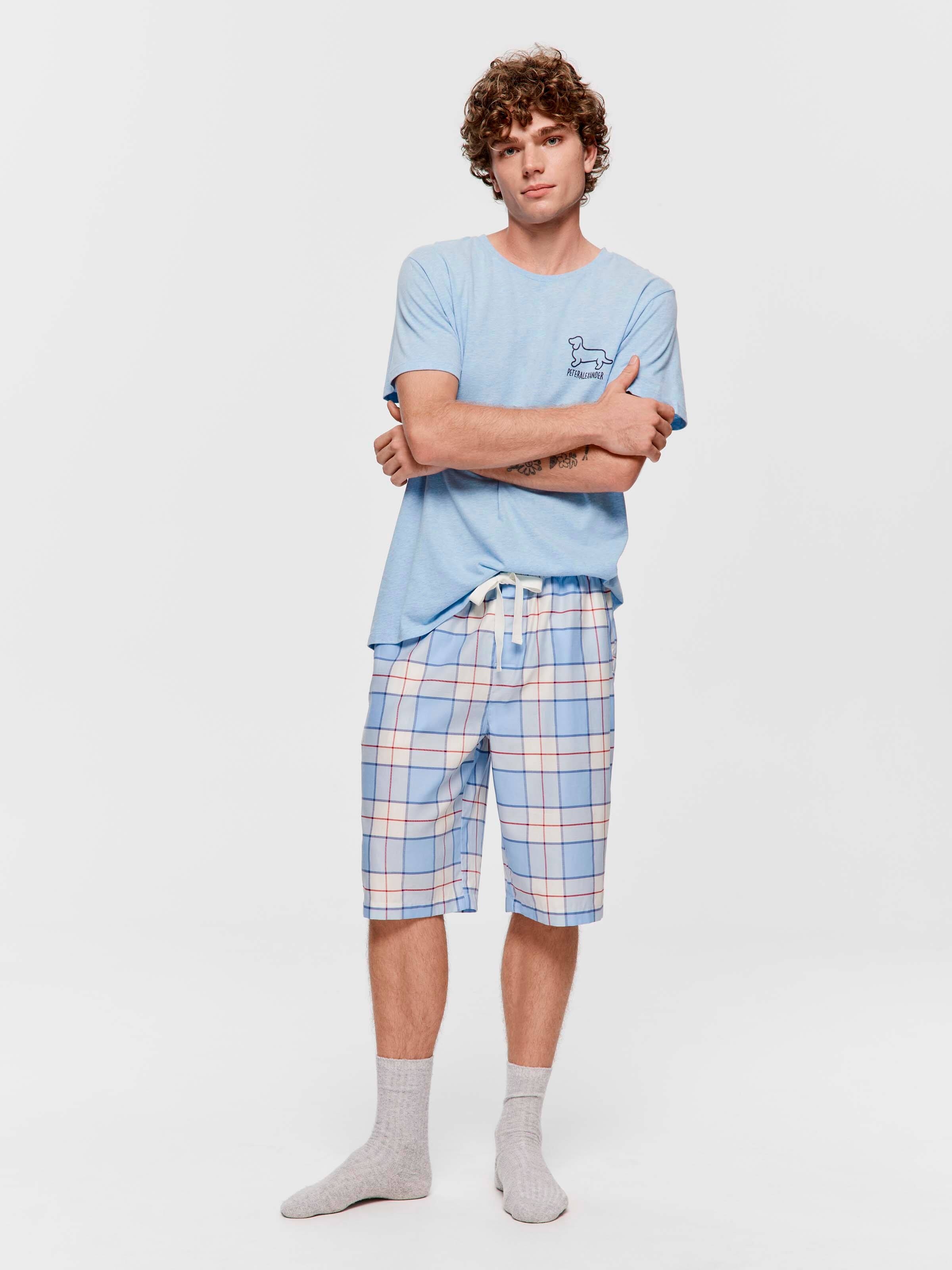 Blue & Red Check 100% Cotton Sleep Short