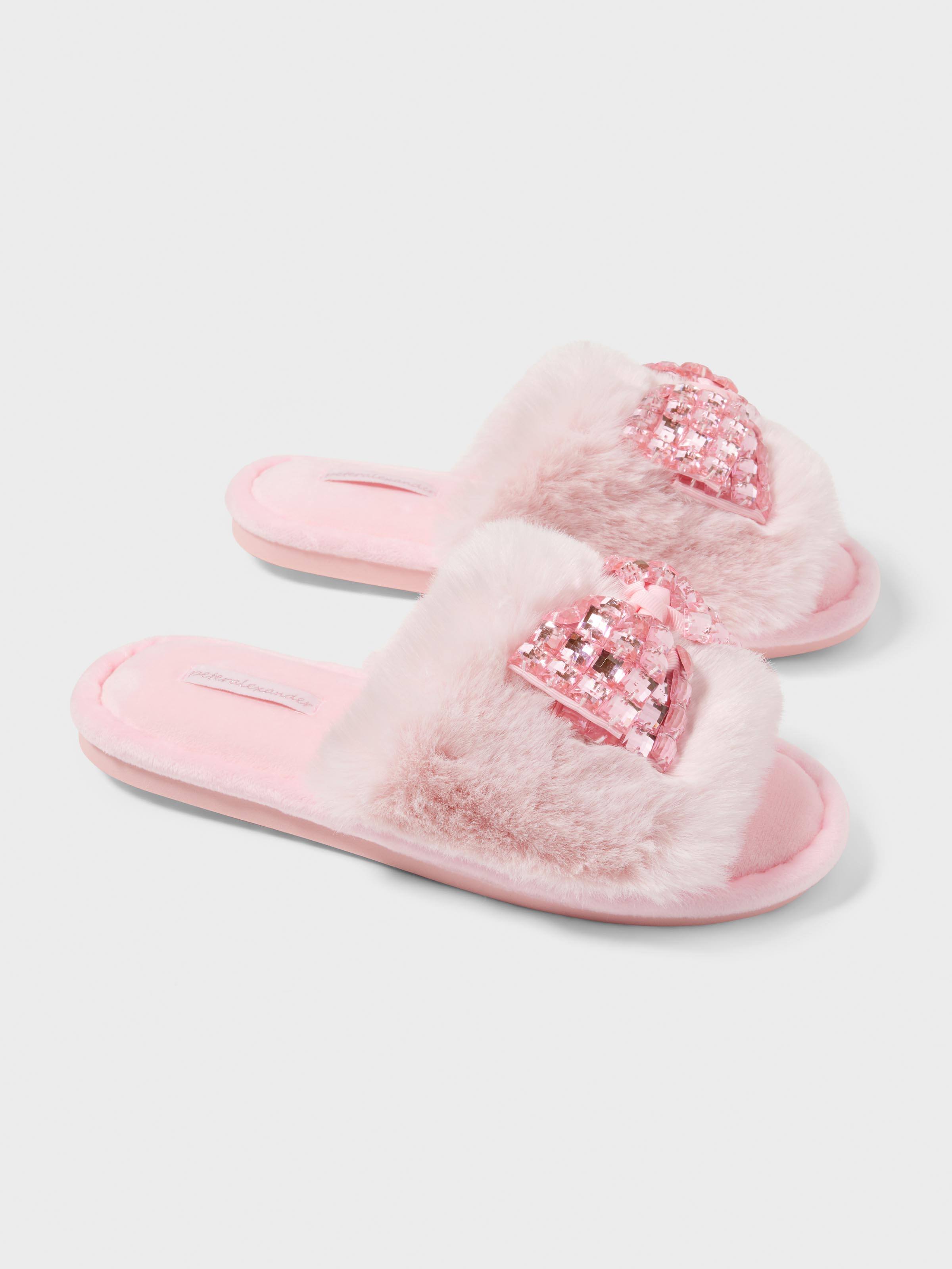 Pink Bow Fluffy Slide