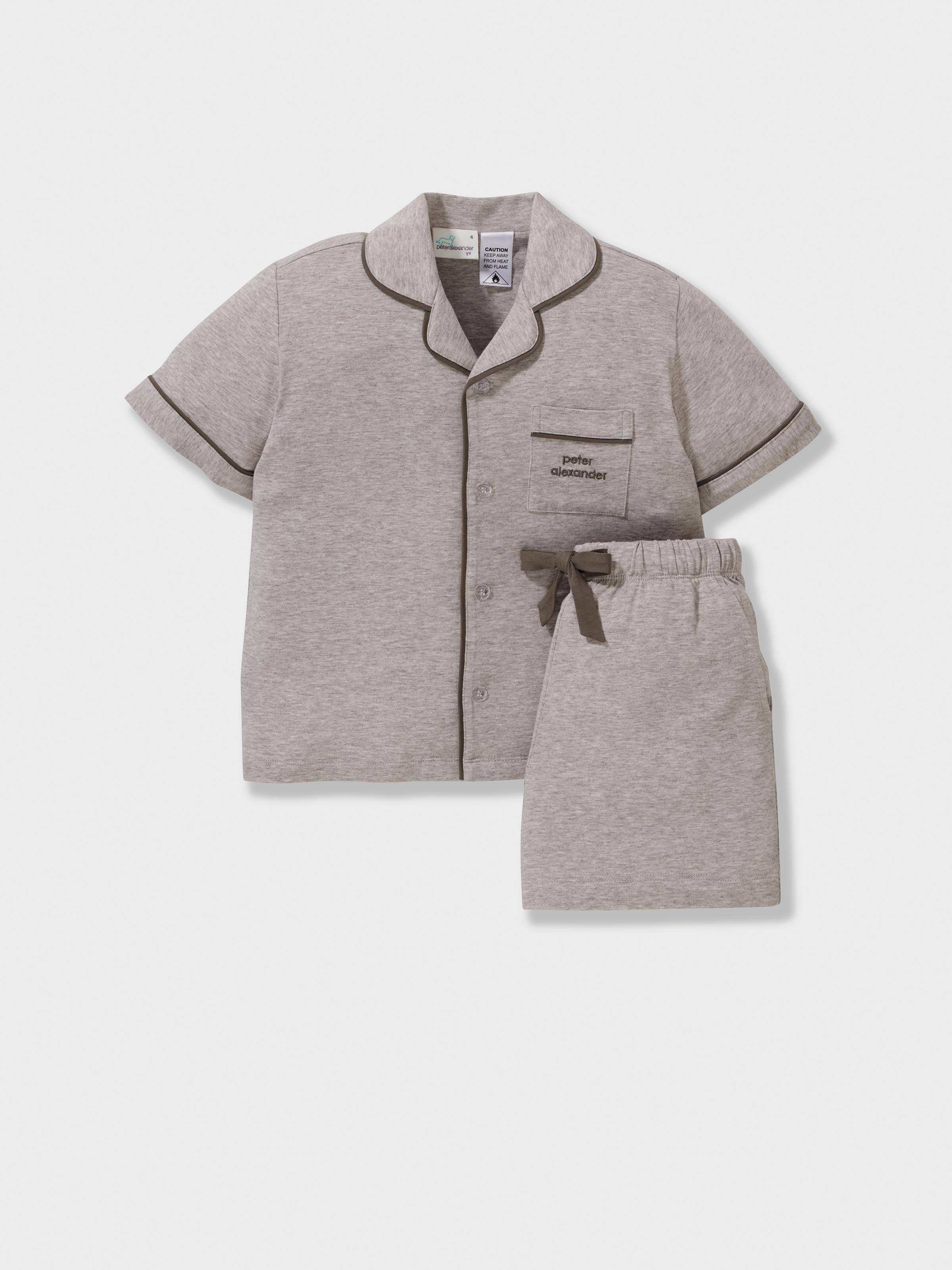 Jnr Boys Grey Classic Short Pj Set
