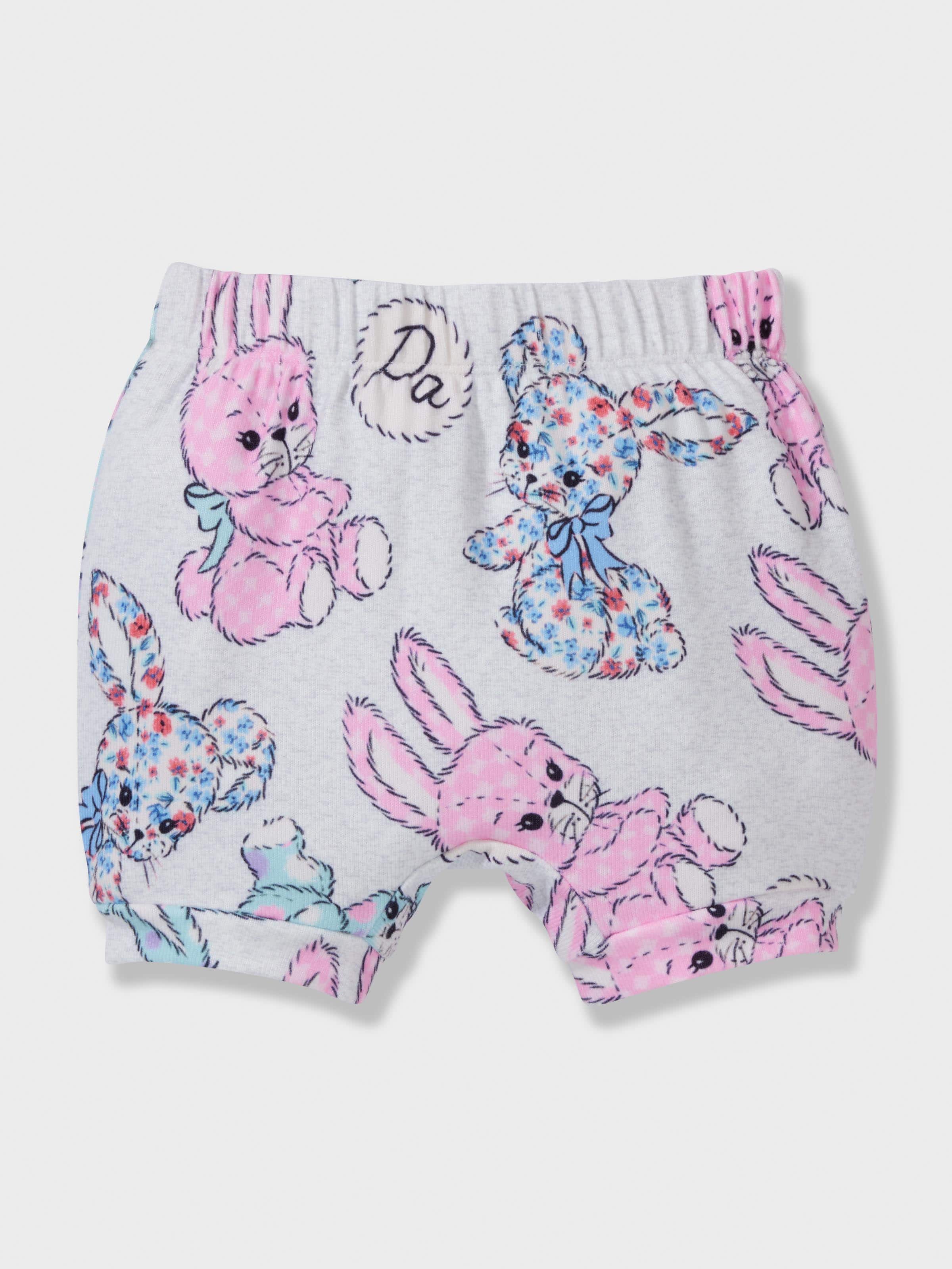 Baby Girl Patchwork Bunny Short Classic Pj Set