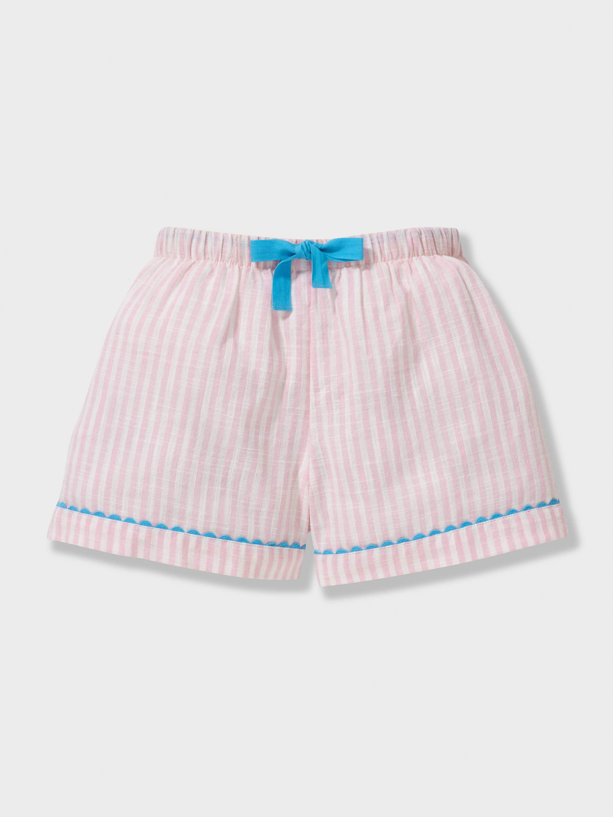 Jnr Girls Birdie Stripe 100% Cotton Short Classic Pj Set