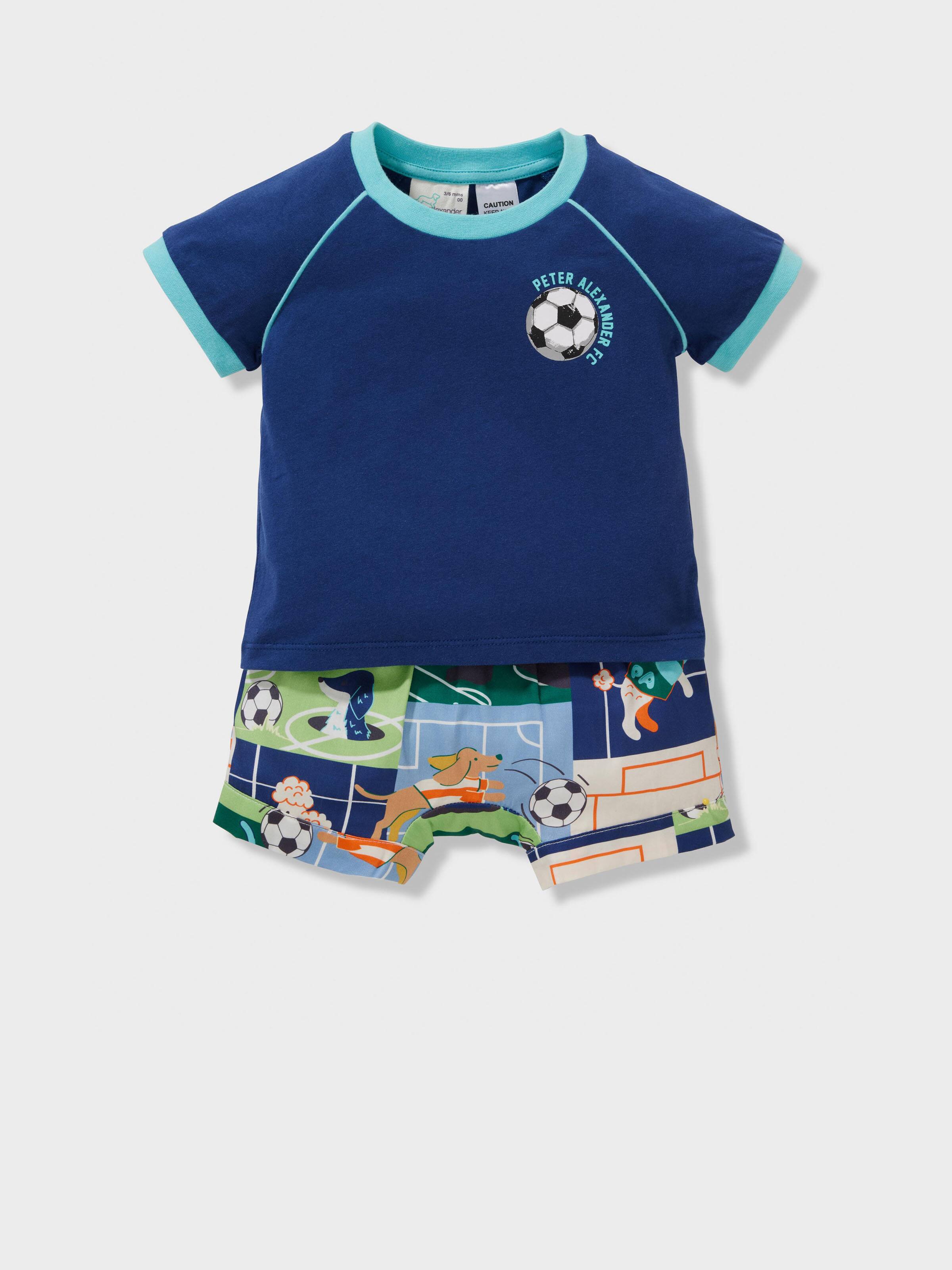 Baby Football Dogs Short Pj Set