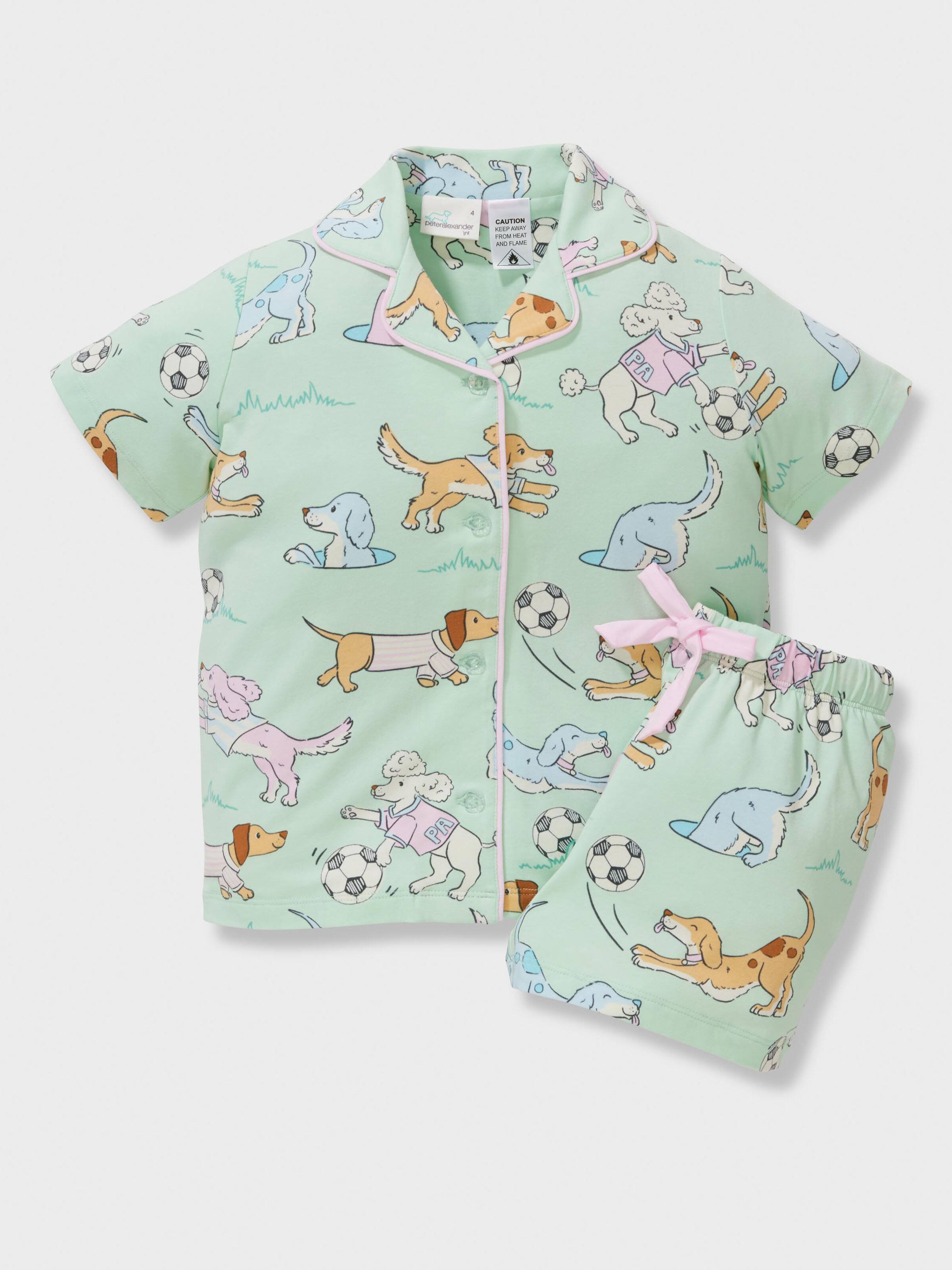 Girls Football Dogs Classic Short Pj Set