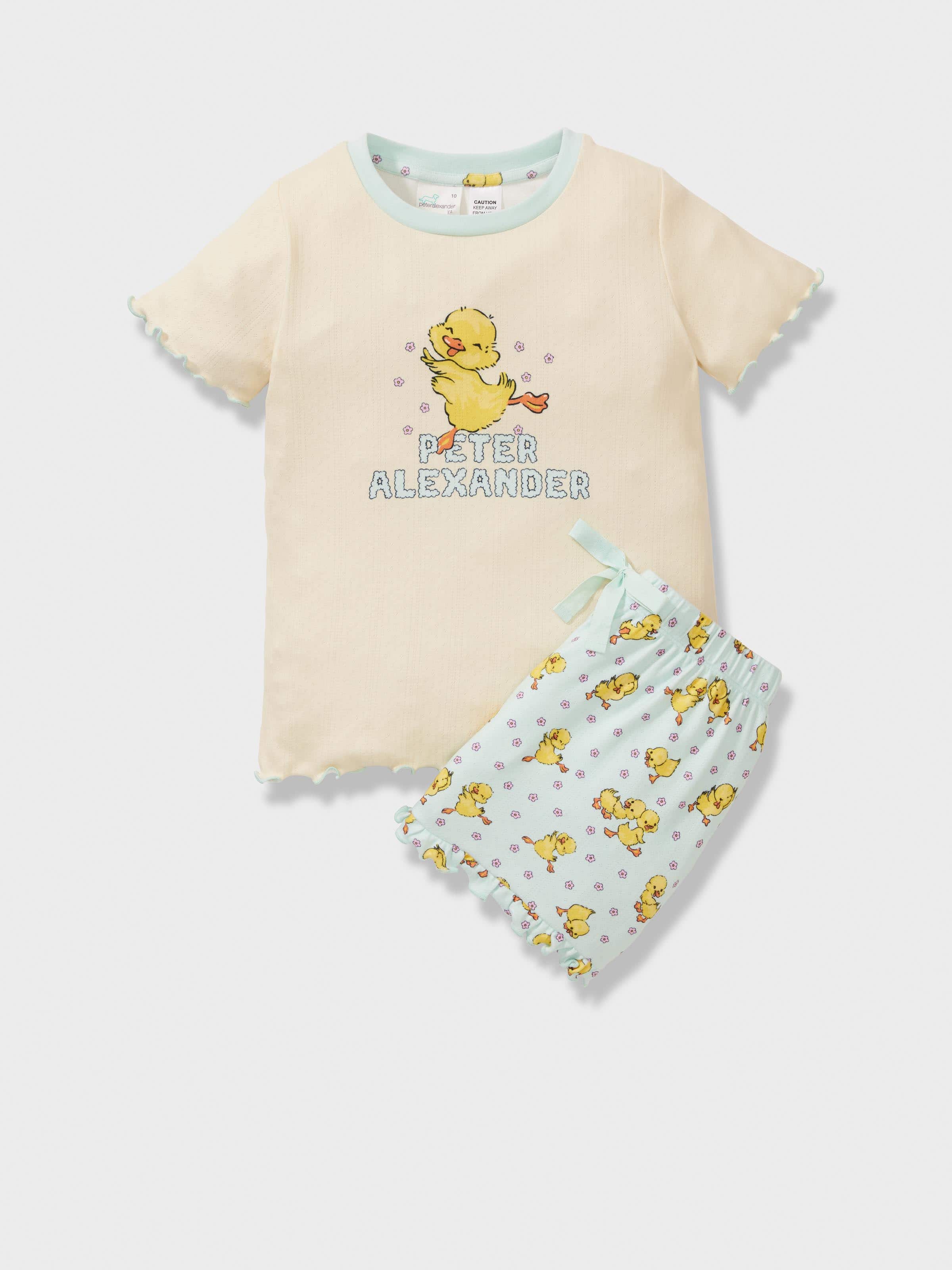 Girls Duck Pointelle Short Pj Set