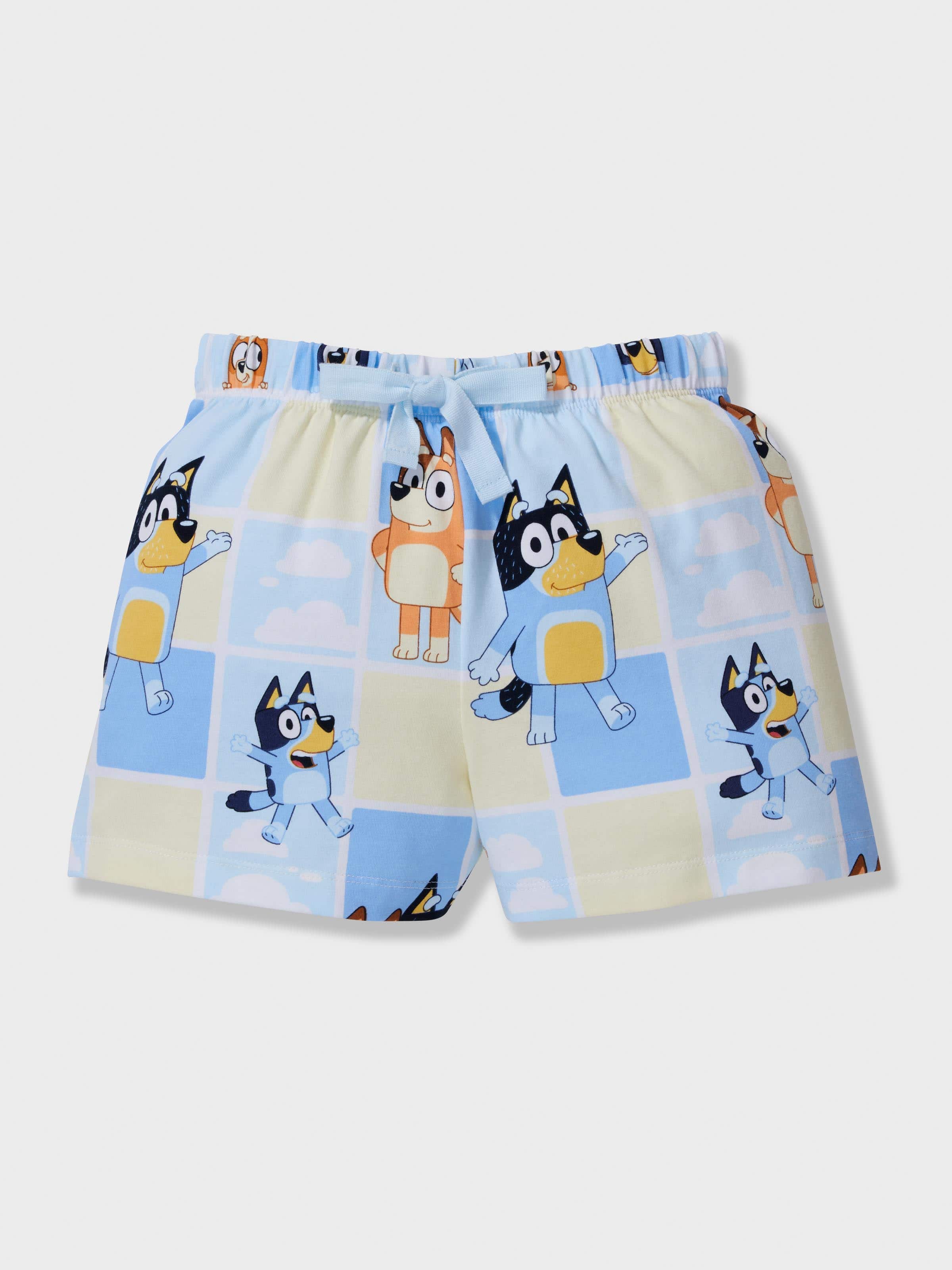Jnr Kids Bluey Check Short Pj Set