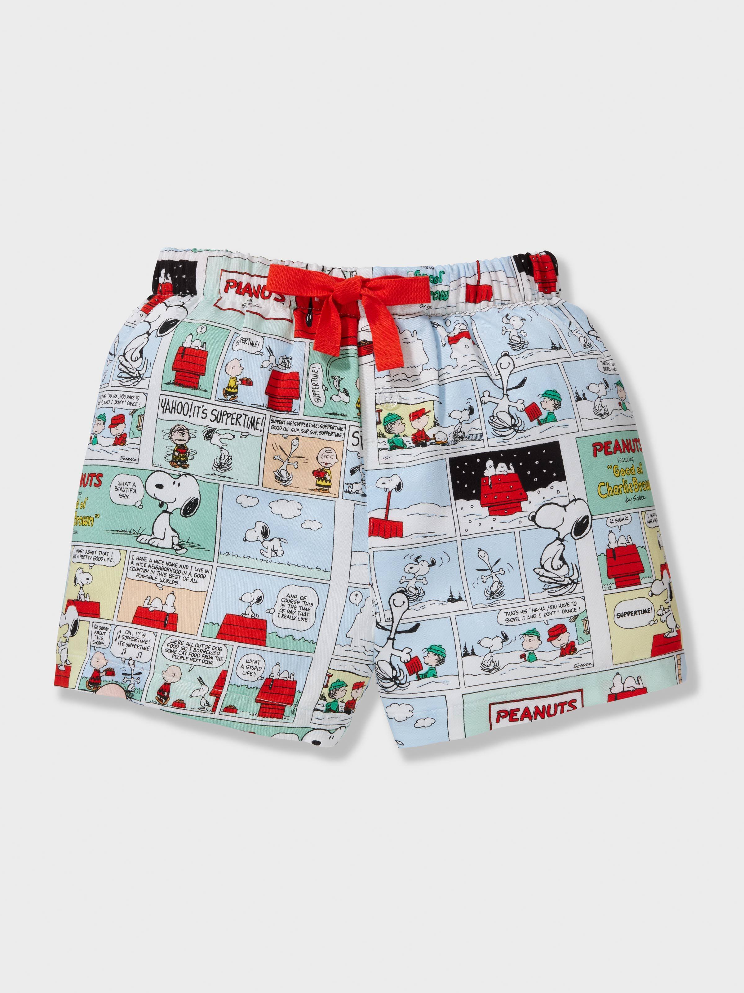 Jnr Kids Peanuts Comic Strip Short Classic Pj Set