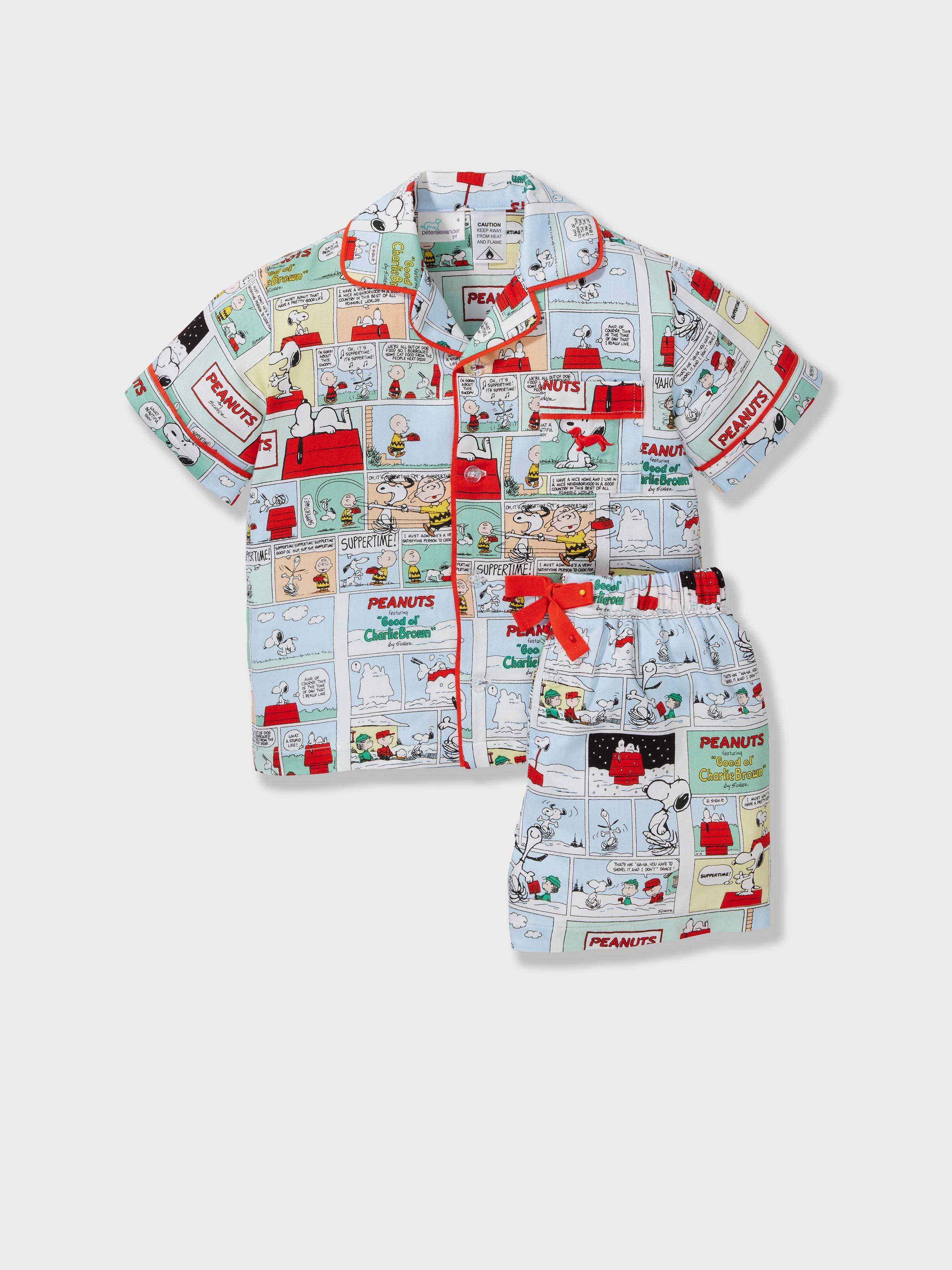Jnr Kids Peanuts Comic Strip Short Classic Pj Set
