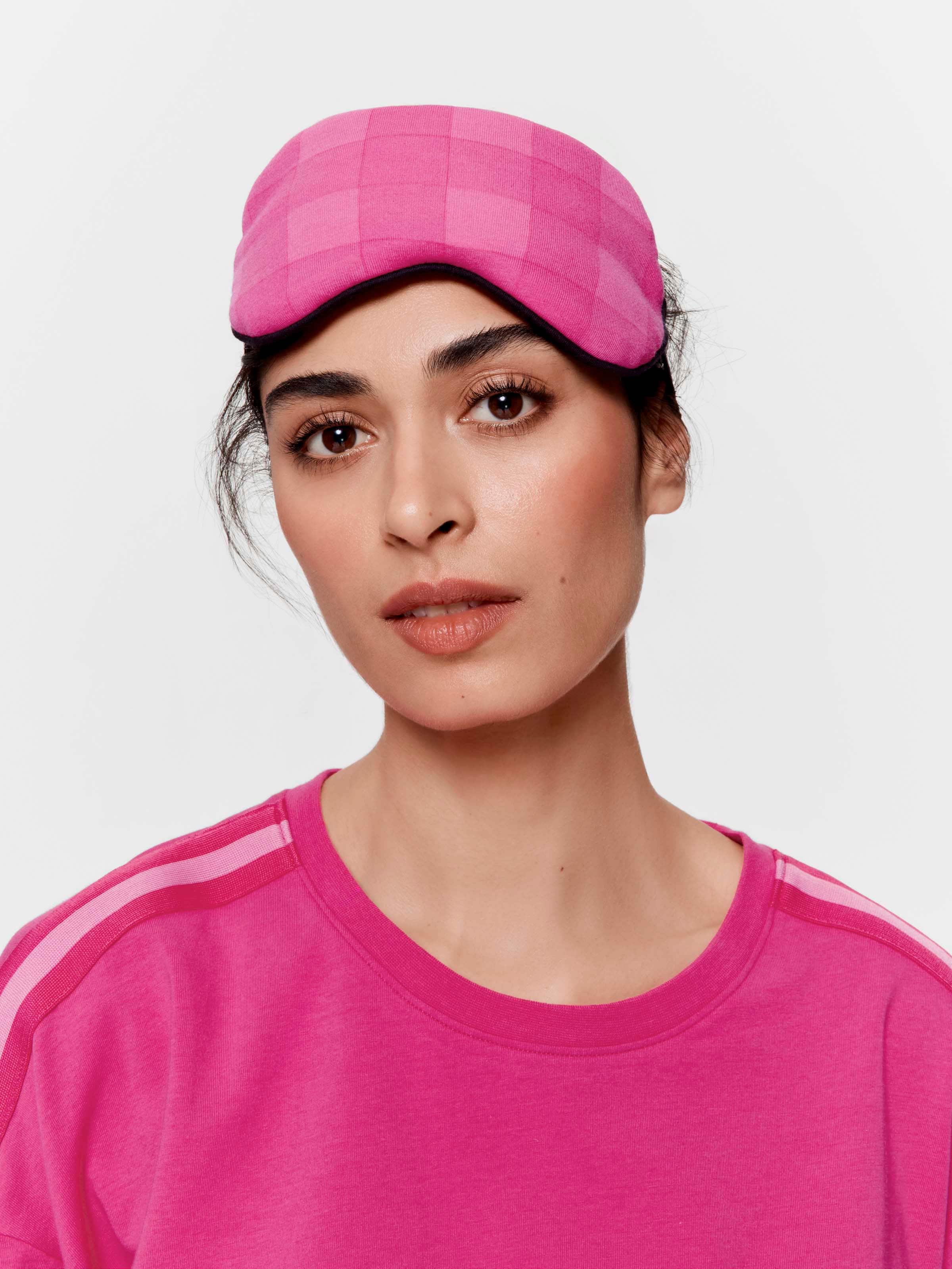 Pink Check Eye Mask