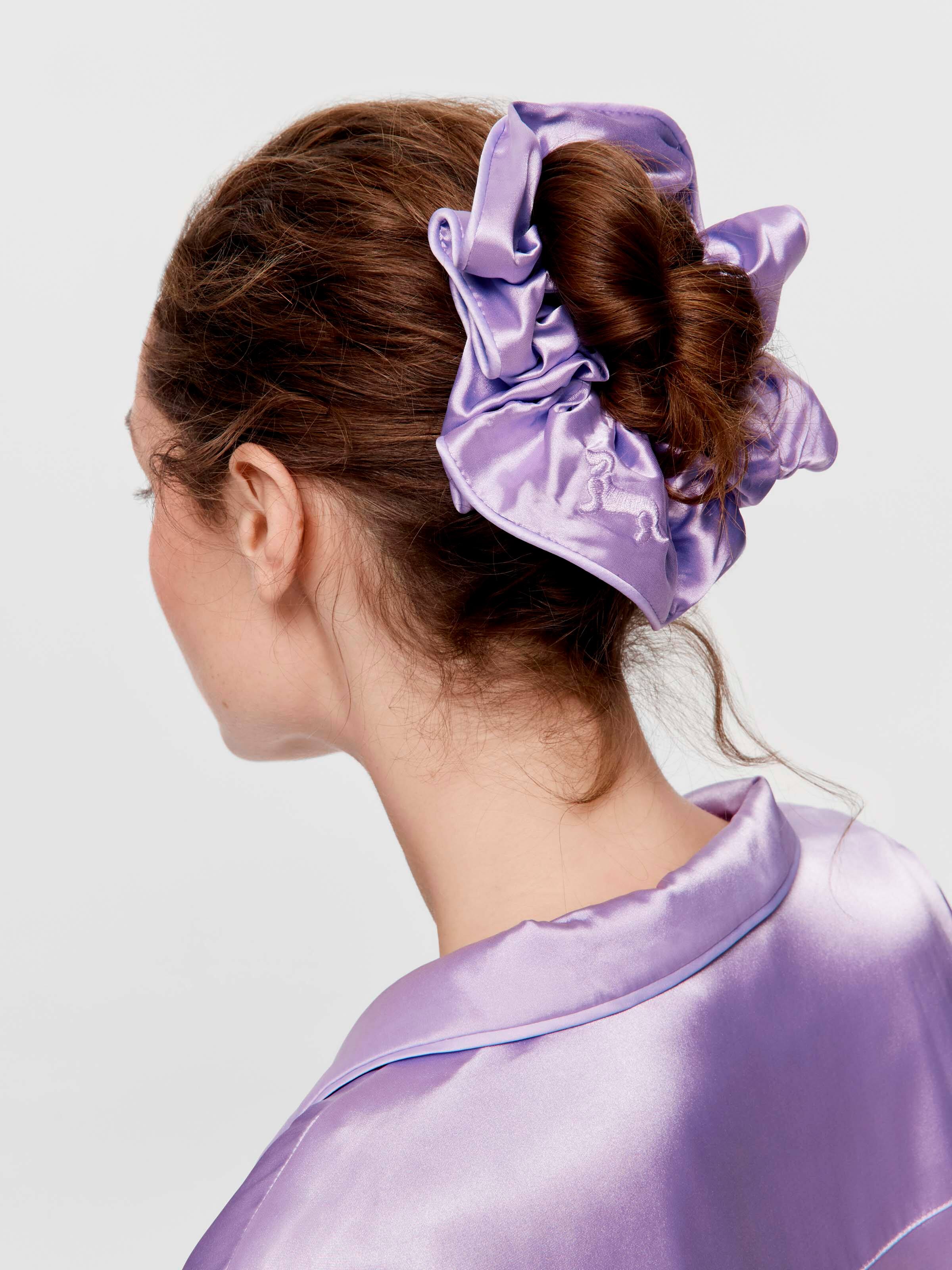 Large Iris Satin Scrunchie