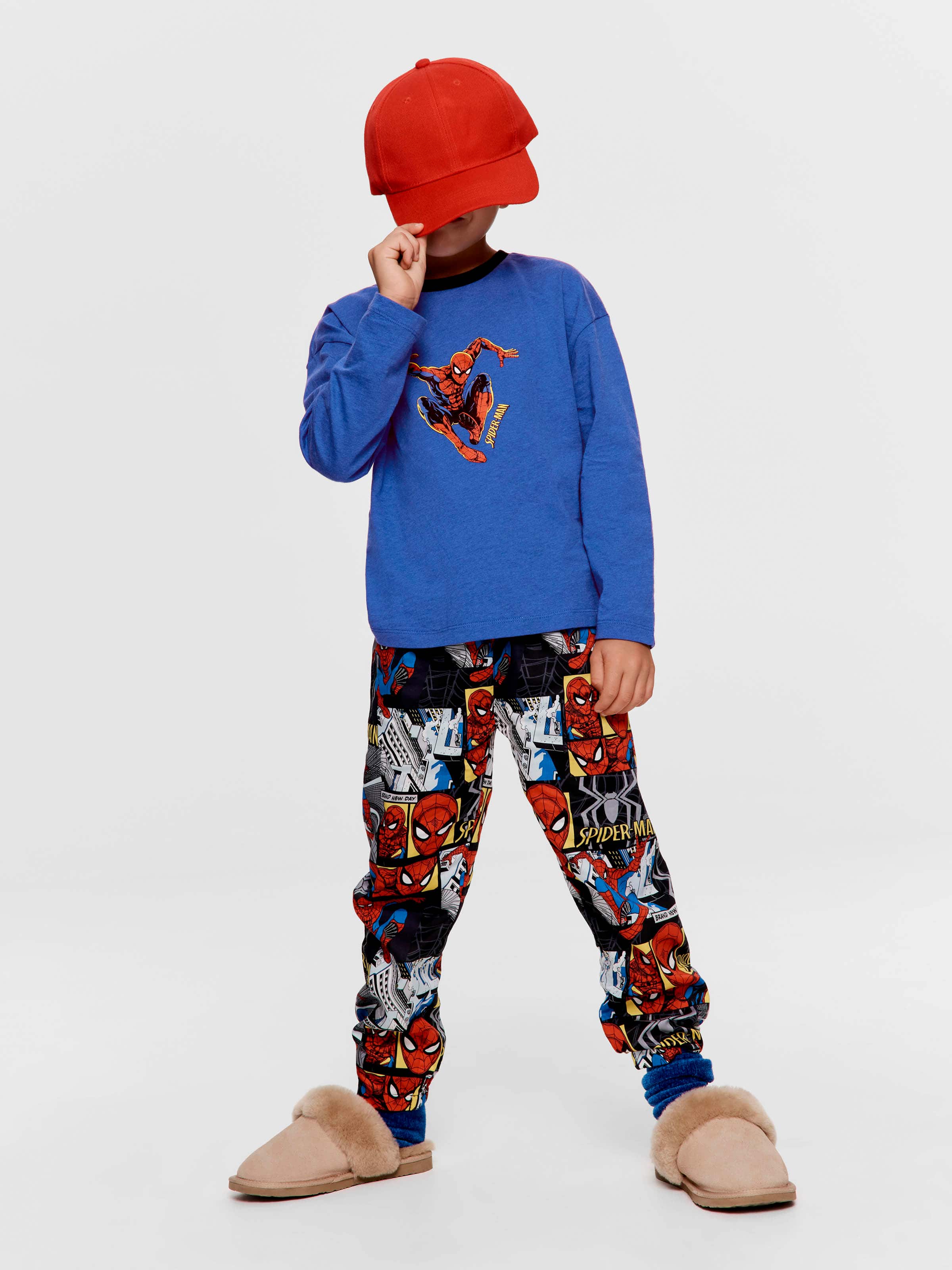 Jnr Boys Marvel Spiderman 100% Cotton Long Pj Set