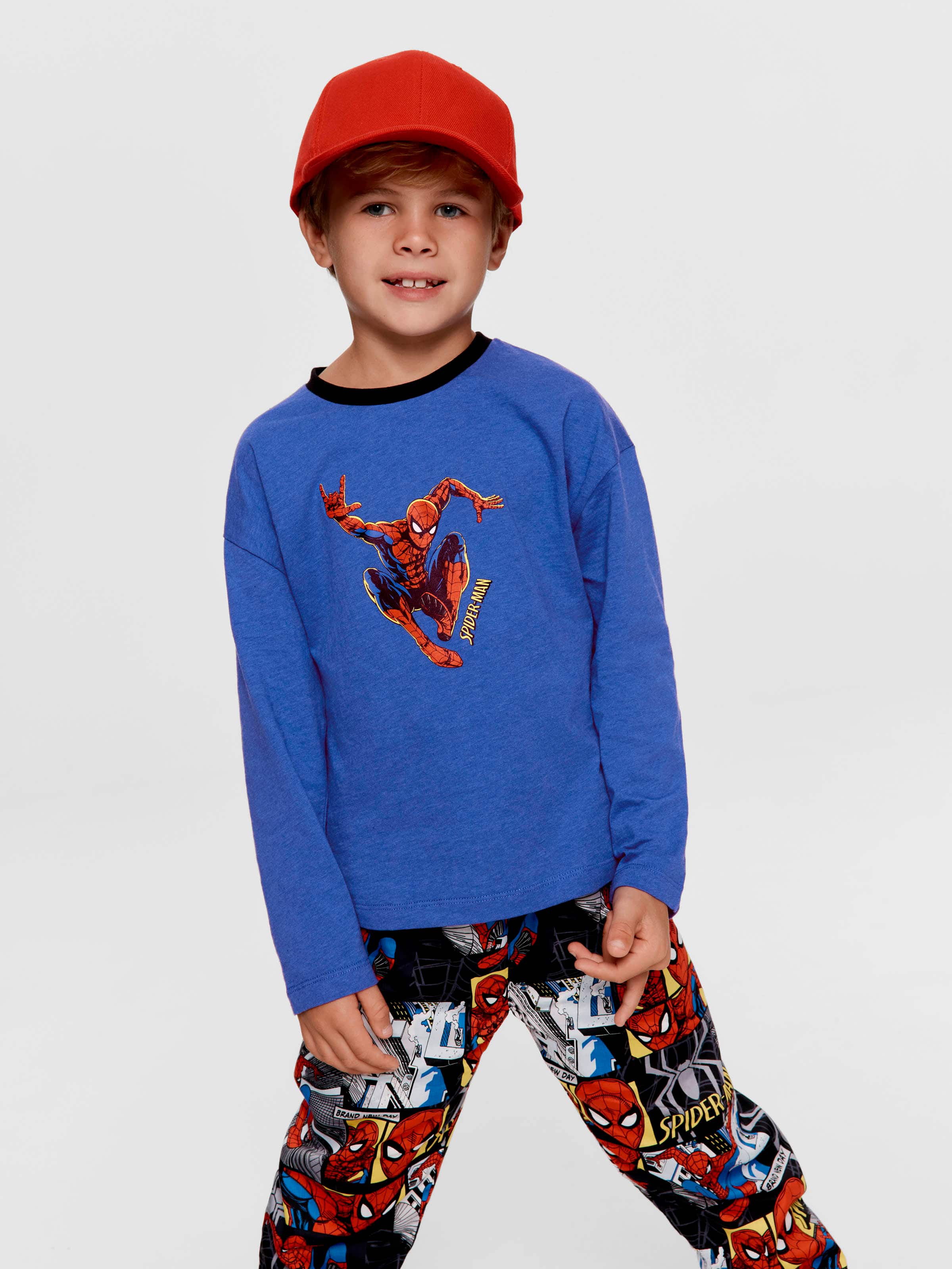 Jnr Boys Marvel Spiderman 100% Cotton Long Pj Set