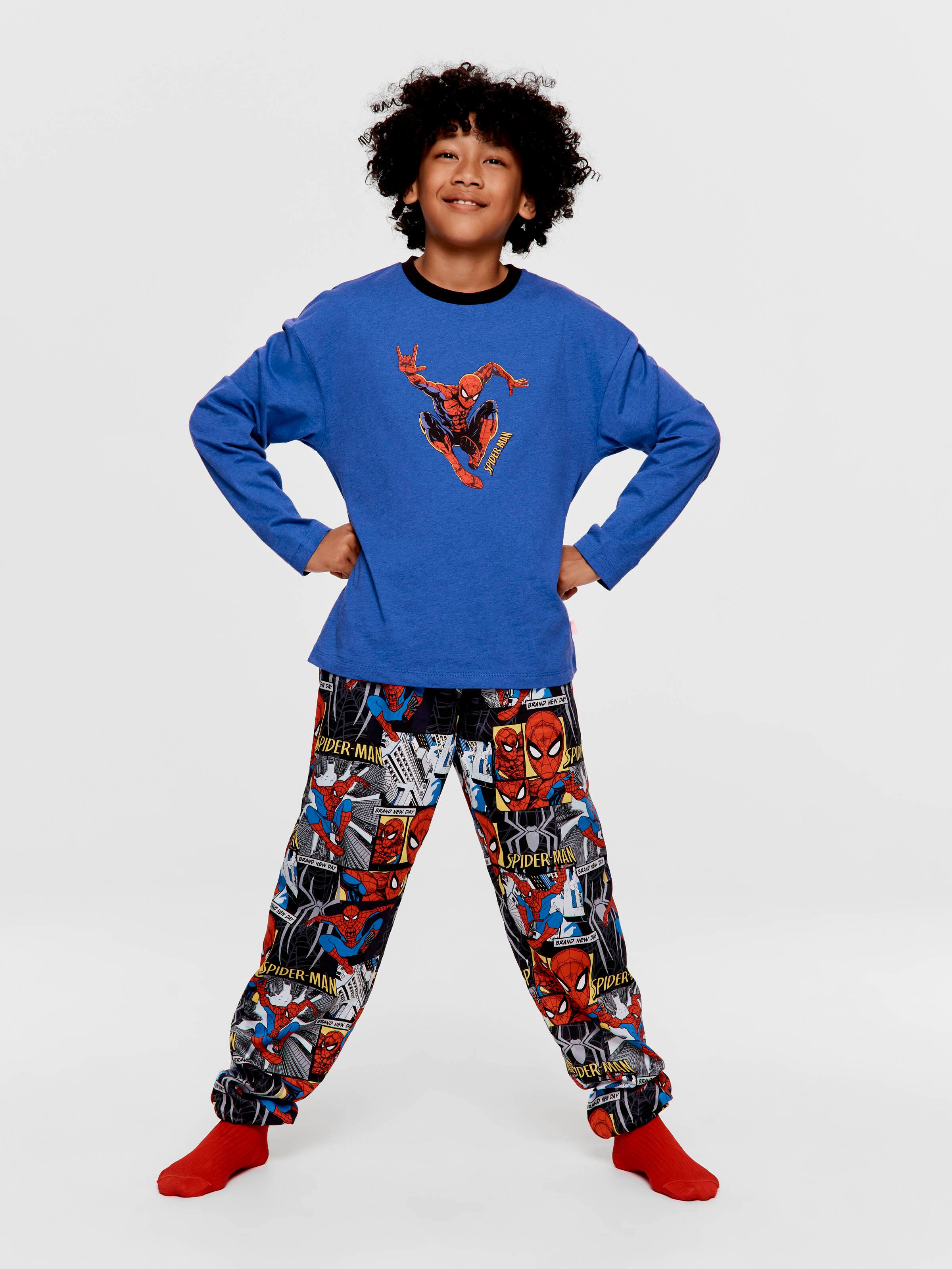 Boys Marvel Spiderman 100% Cotton Long Pj Set