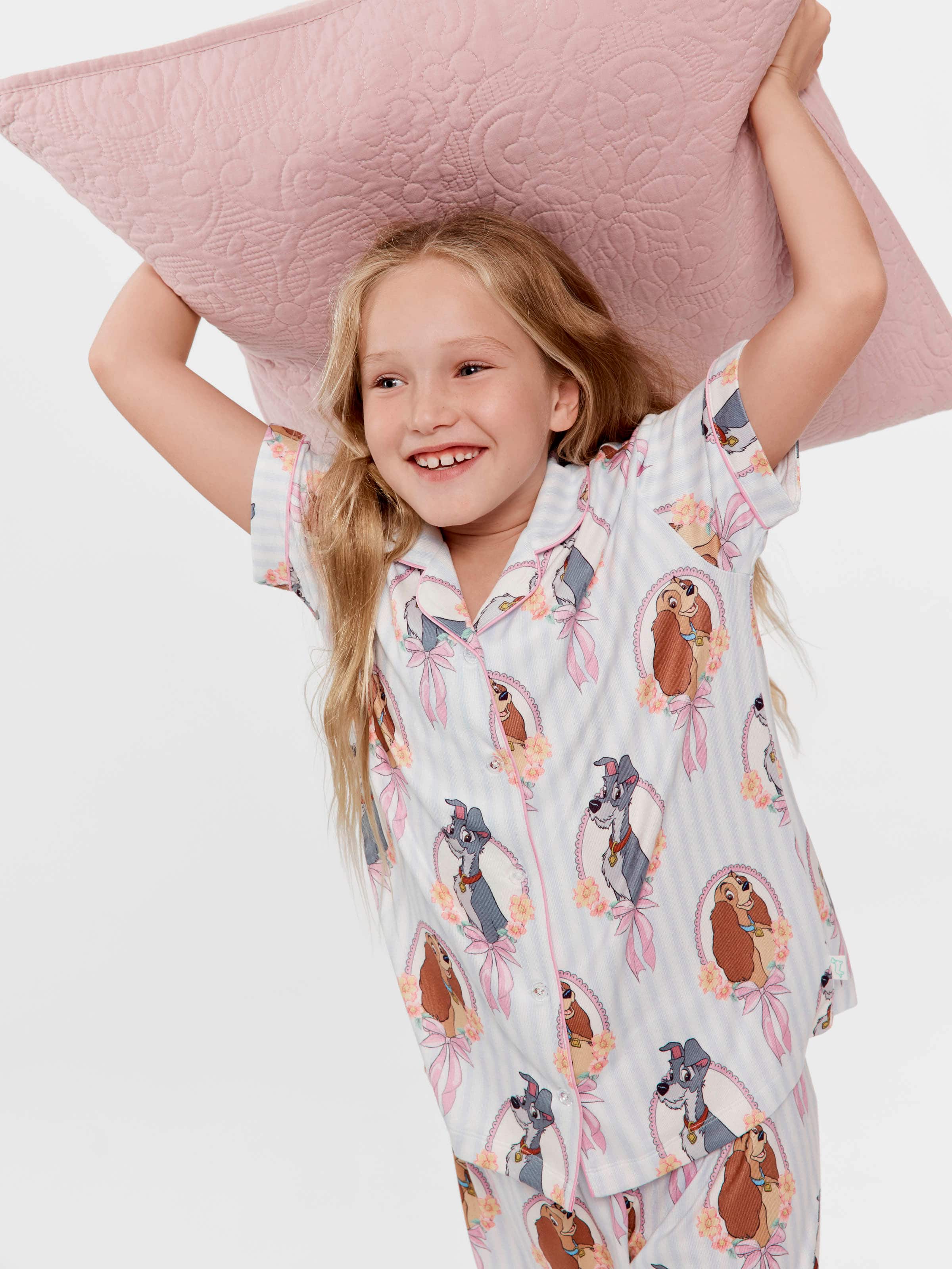 Girls Disney Lady And The Tramp Short Plush Classic Pj Set