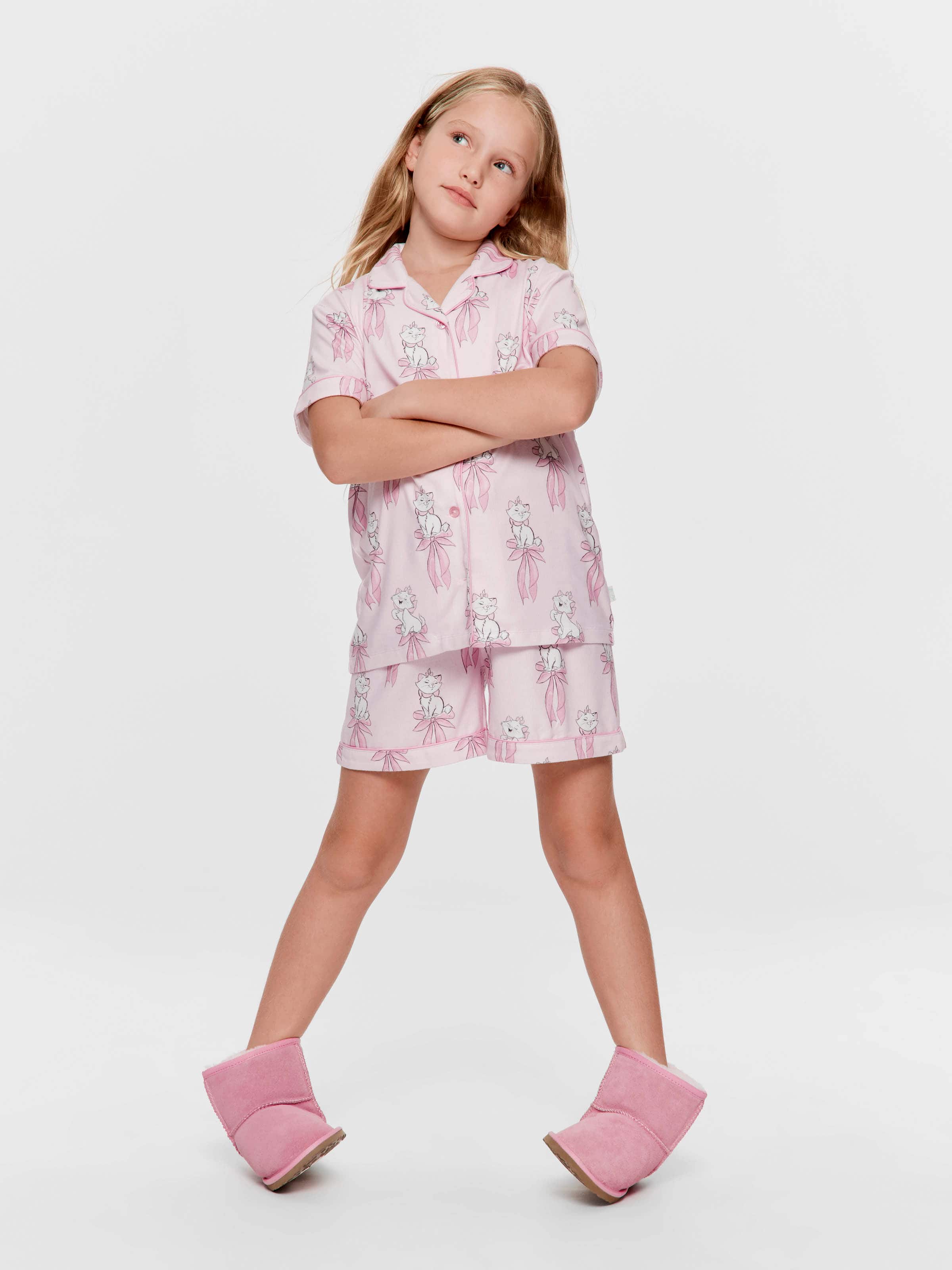 Girls Disney Aristocats Short Plush Classic Pj Set