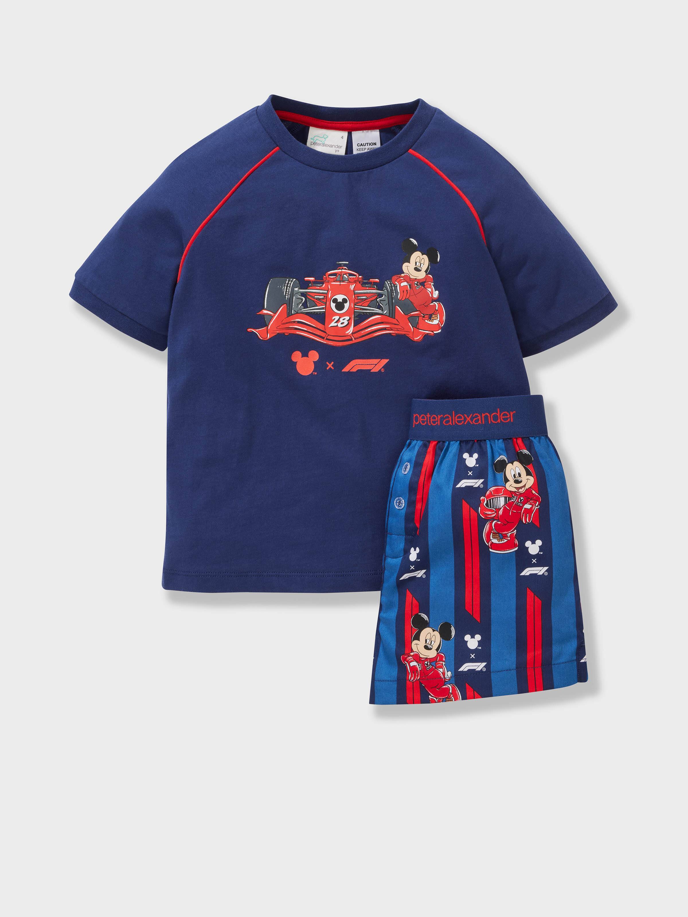 Jnr Boys F1 X Mickey 100% Cotton Short Pj Set