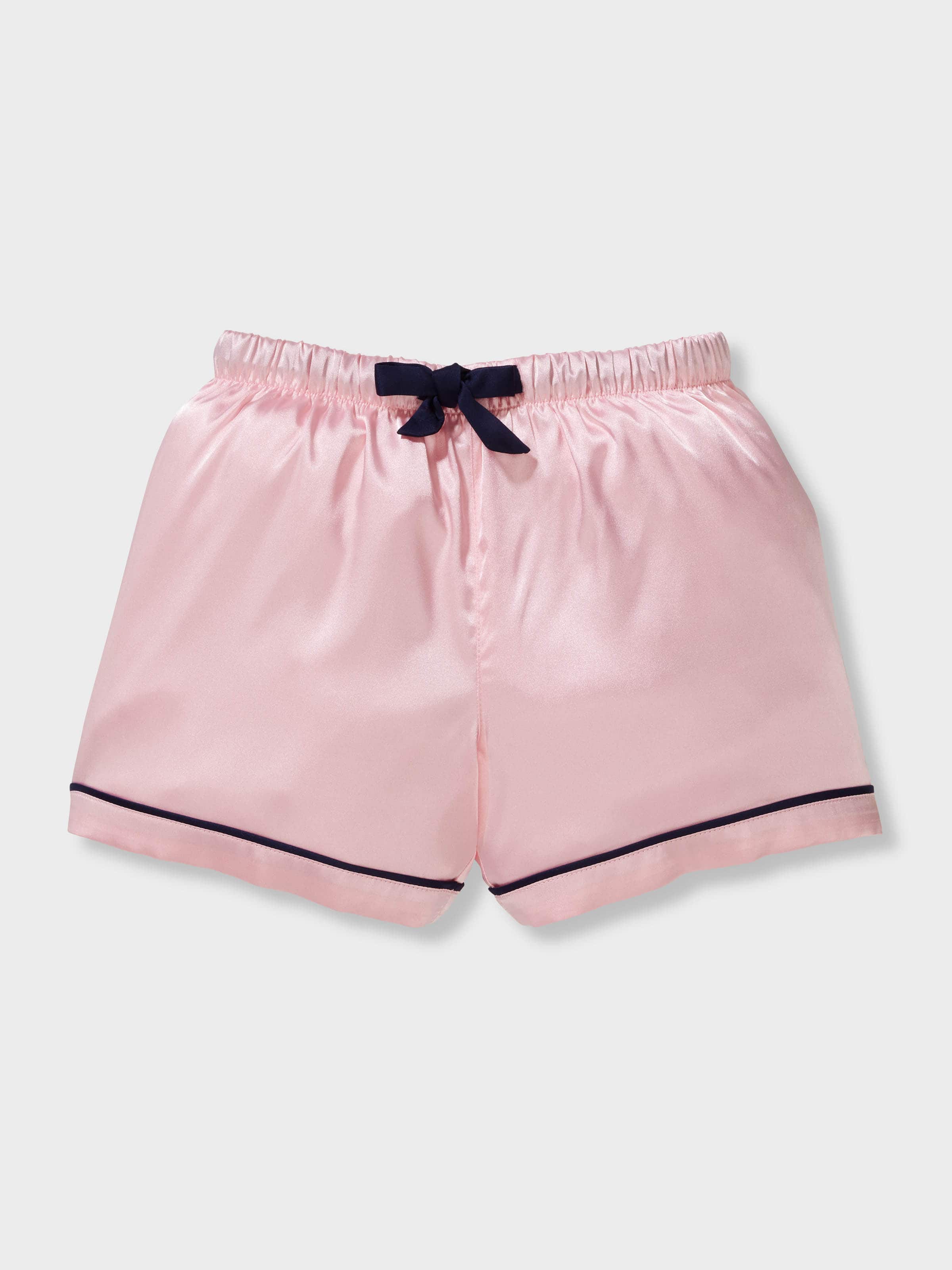 Jnr Girls Candy Pink Satin Short Classic Pj Set