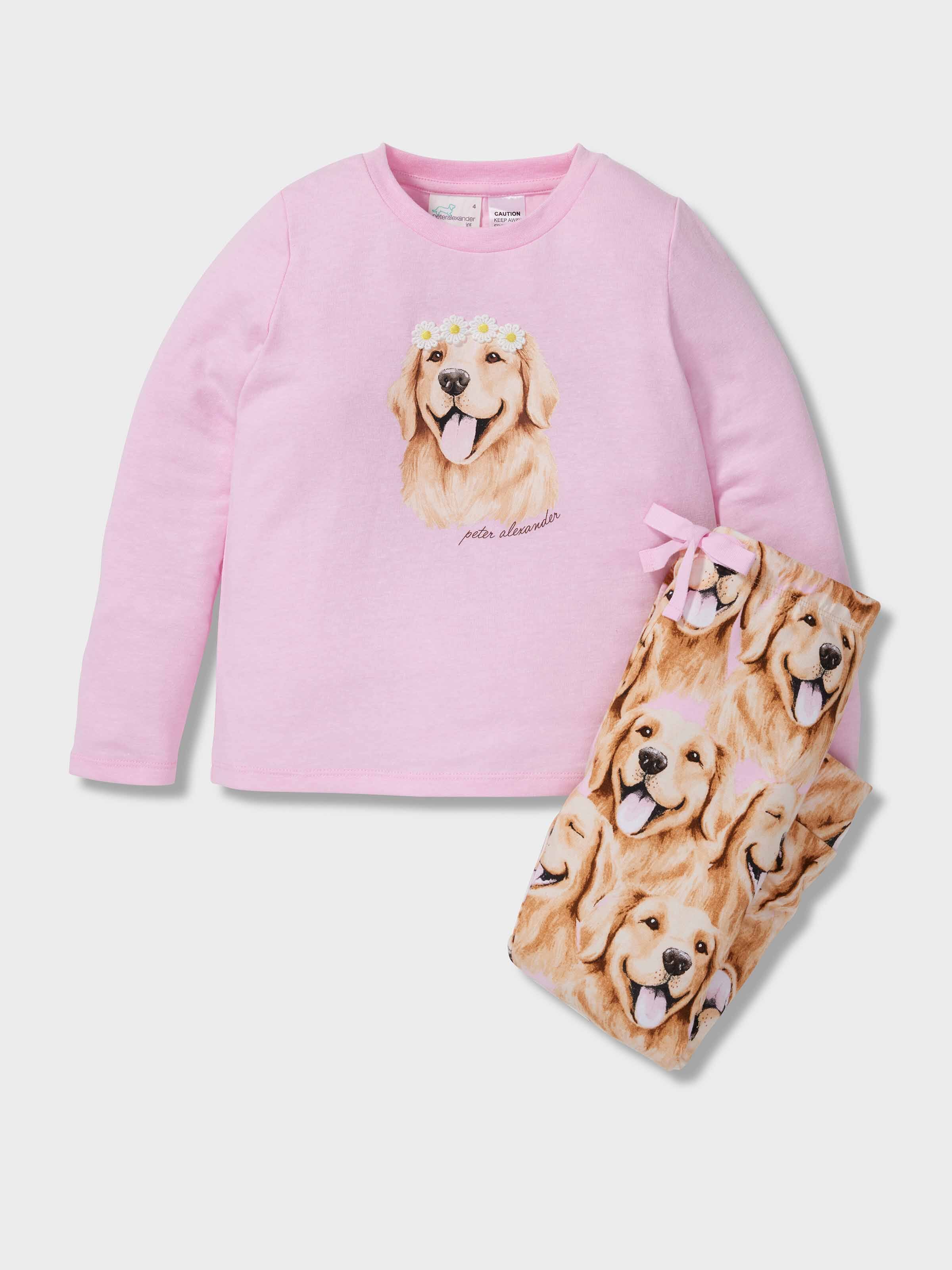Girls Golden Retriever Long Pj Set