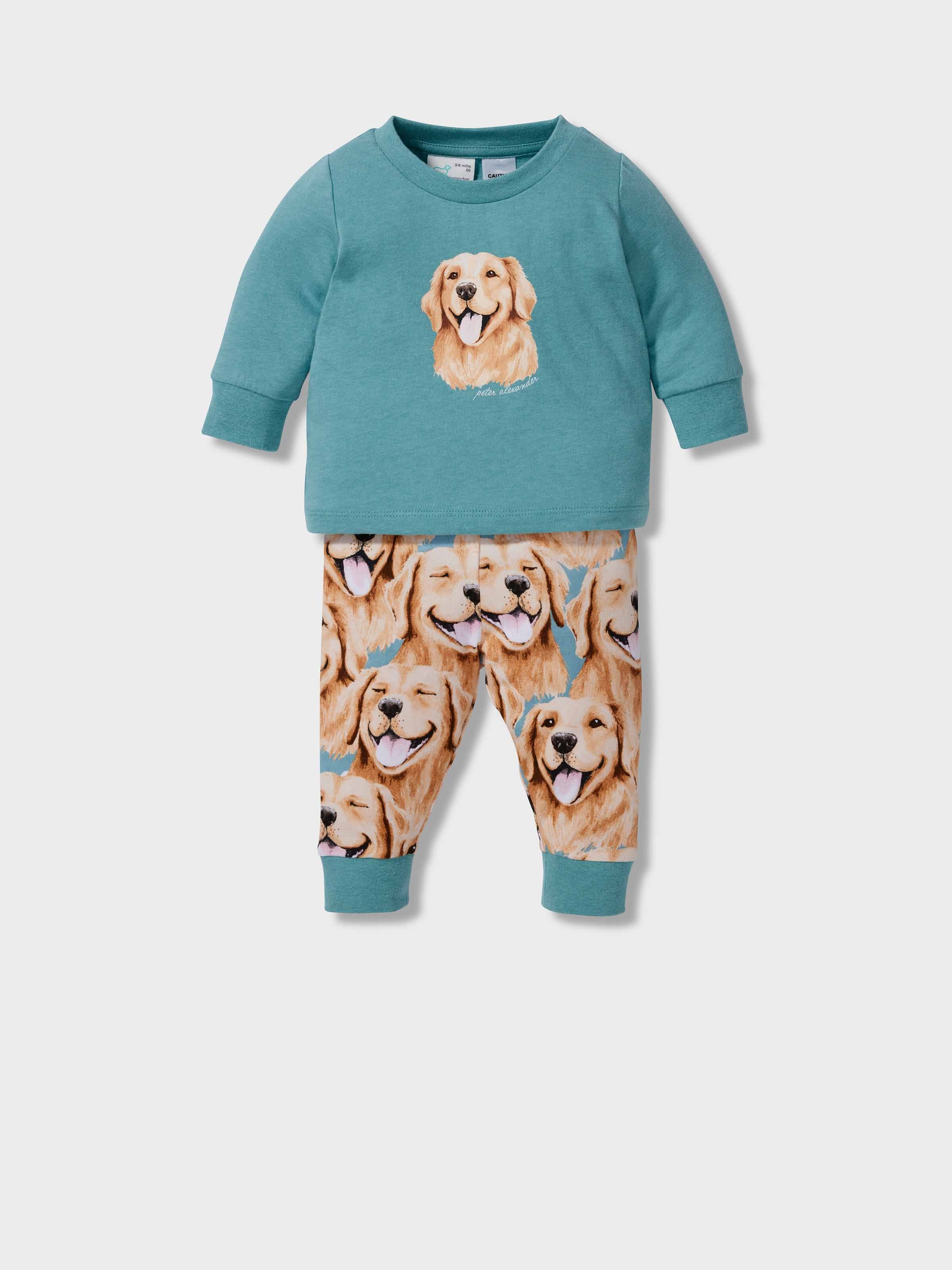 Baby Boy Golden Retriever Long Pj Set