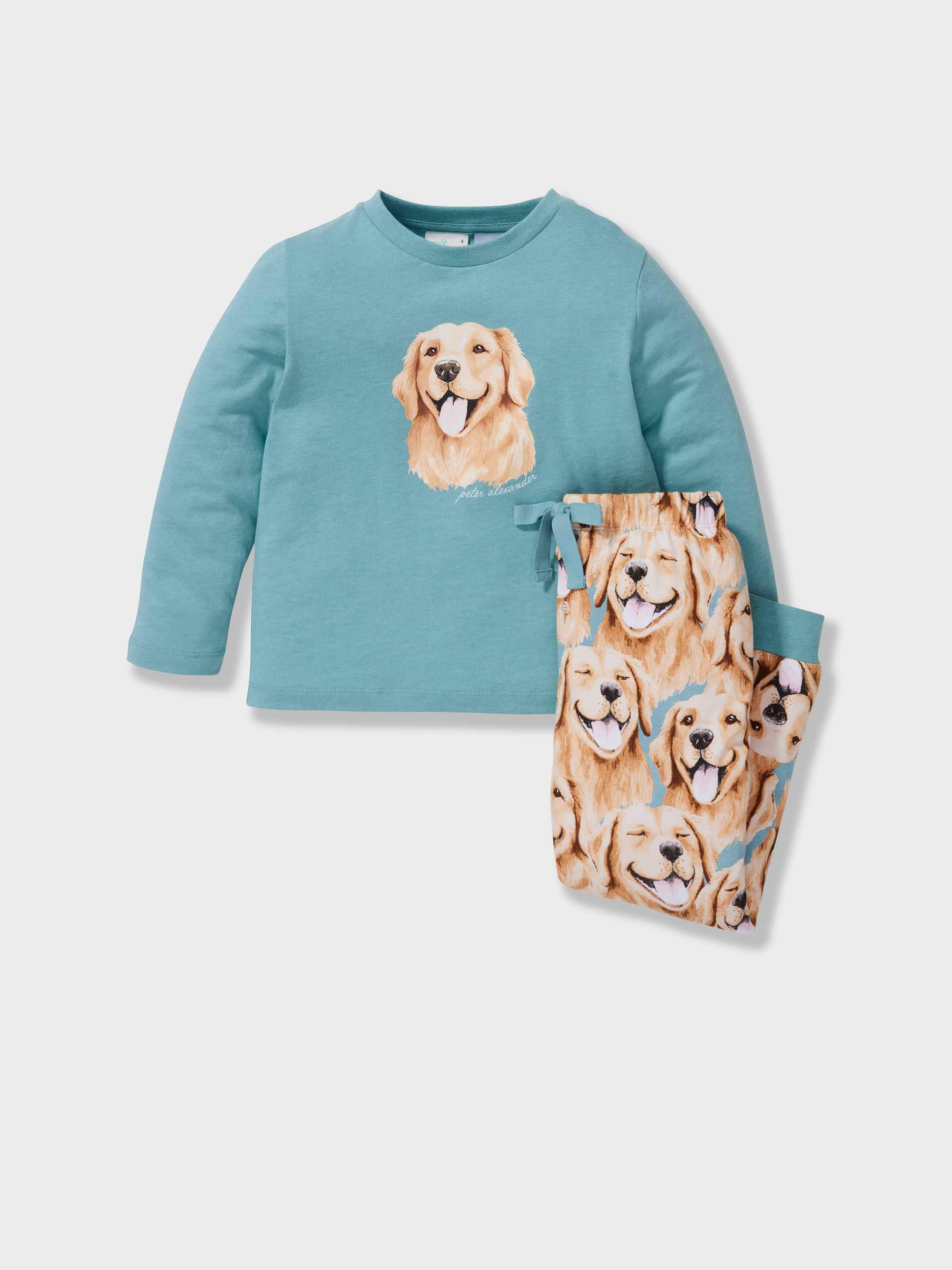 Jnr Boys Golden Retriever Long Pj Set