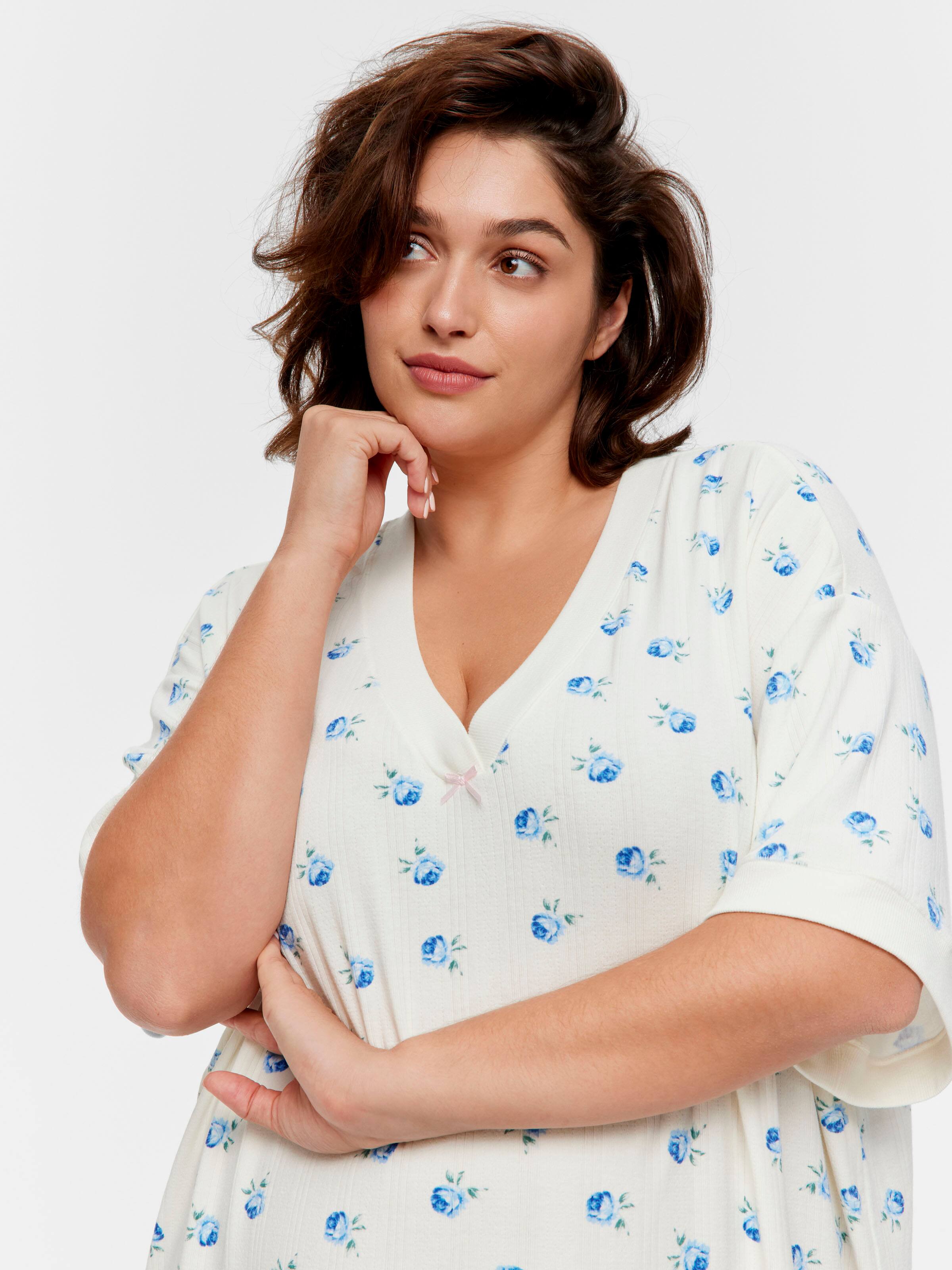 P.A. Plus Ditsy Floral Pointelle Nightdress