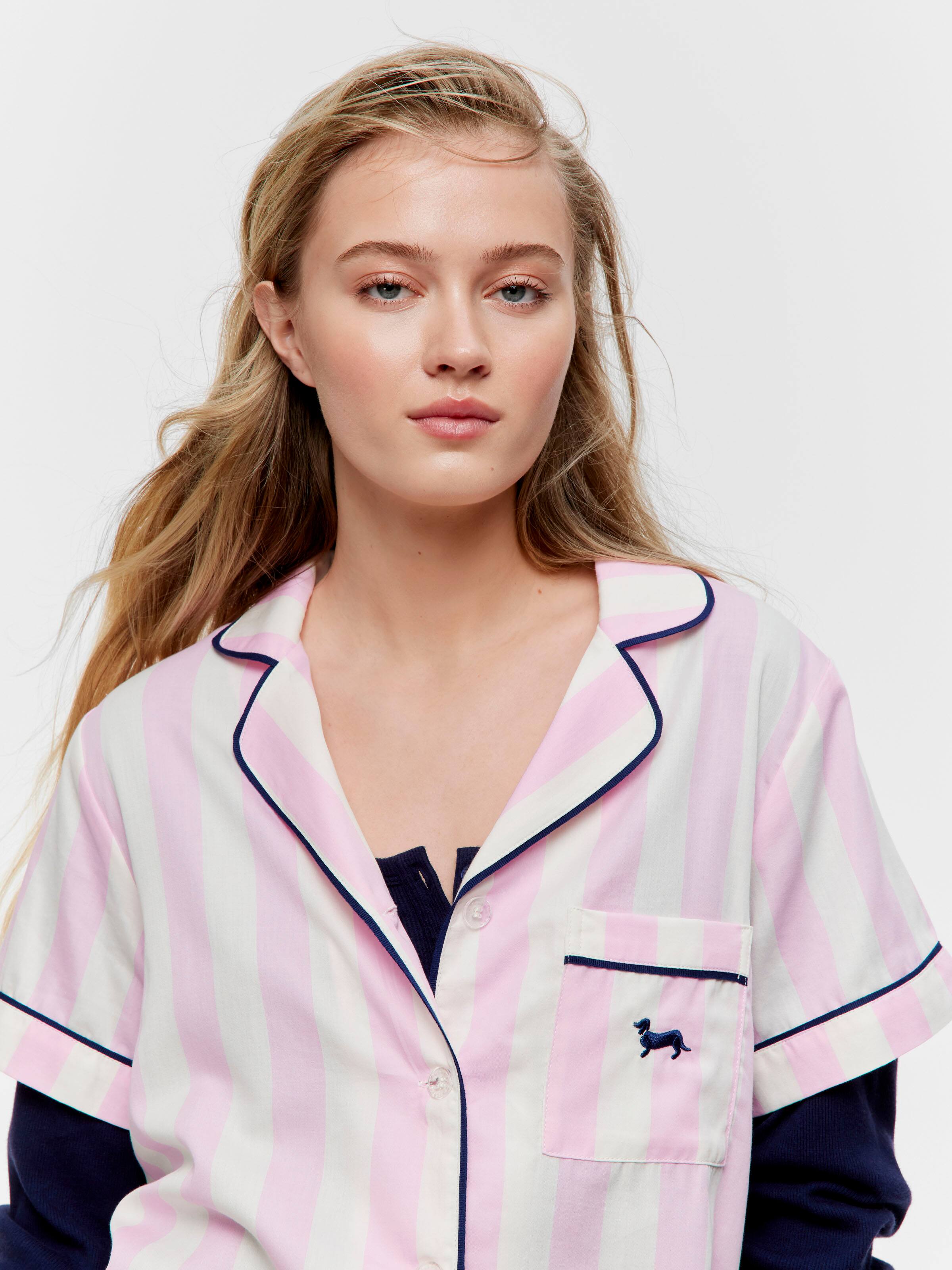 Pink Stripe Short Sleeve Shirt