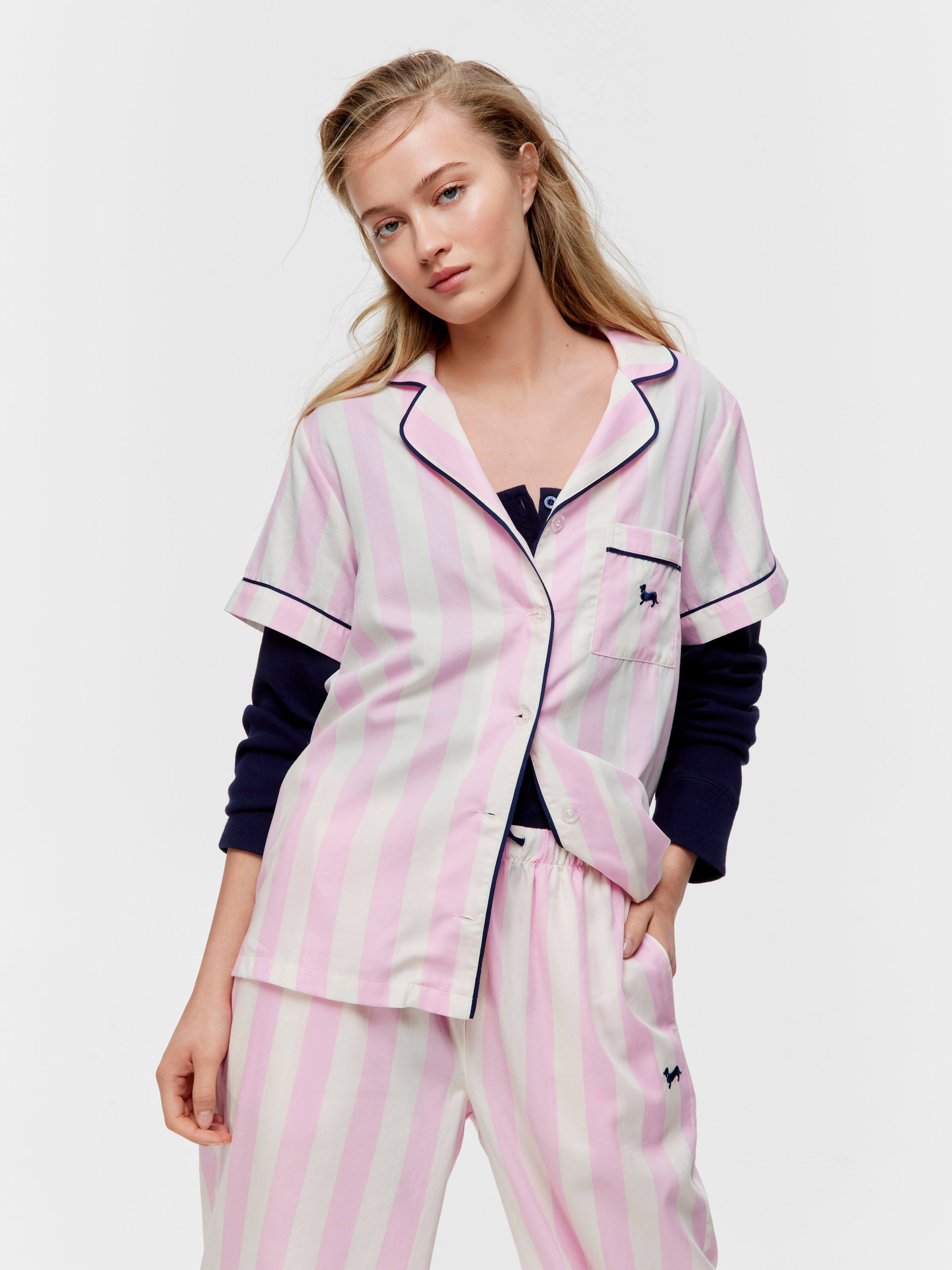 Pink Stripe Short Sleeve Shirt