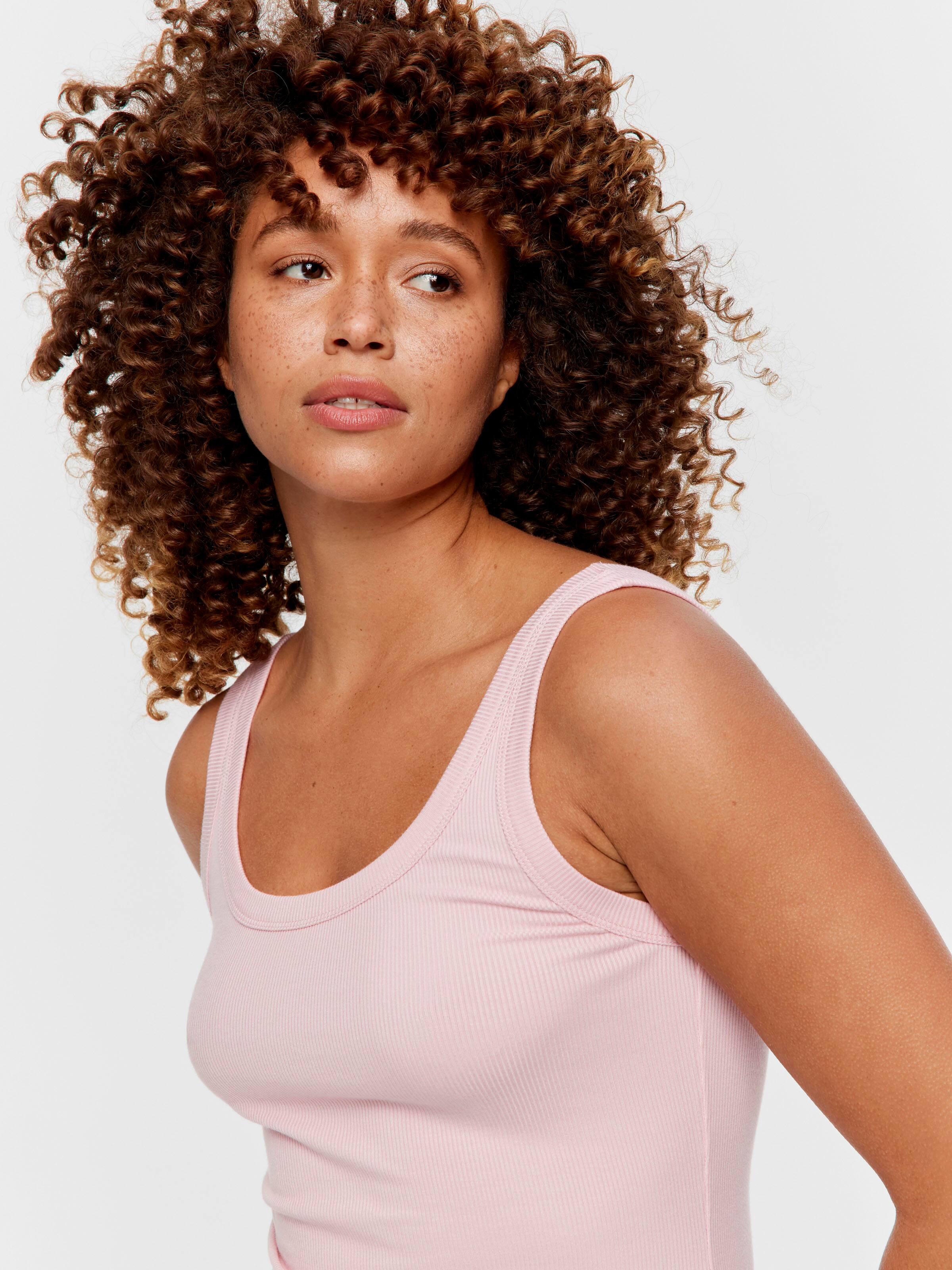 Pink Rib Tank Top