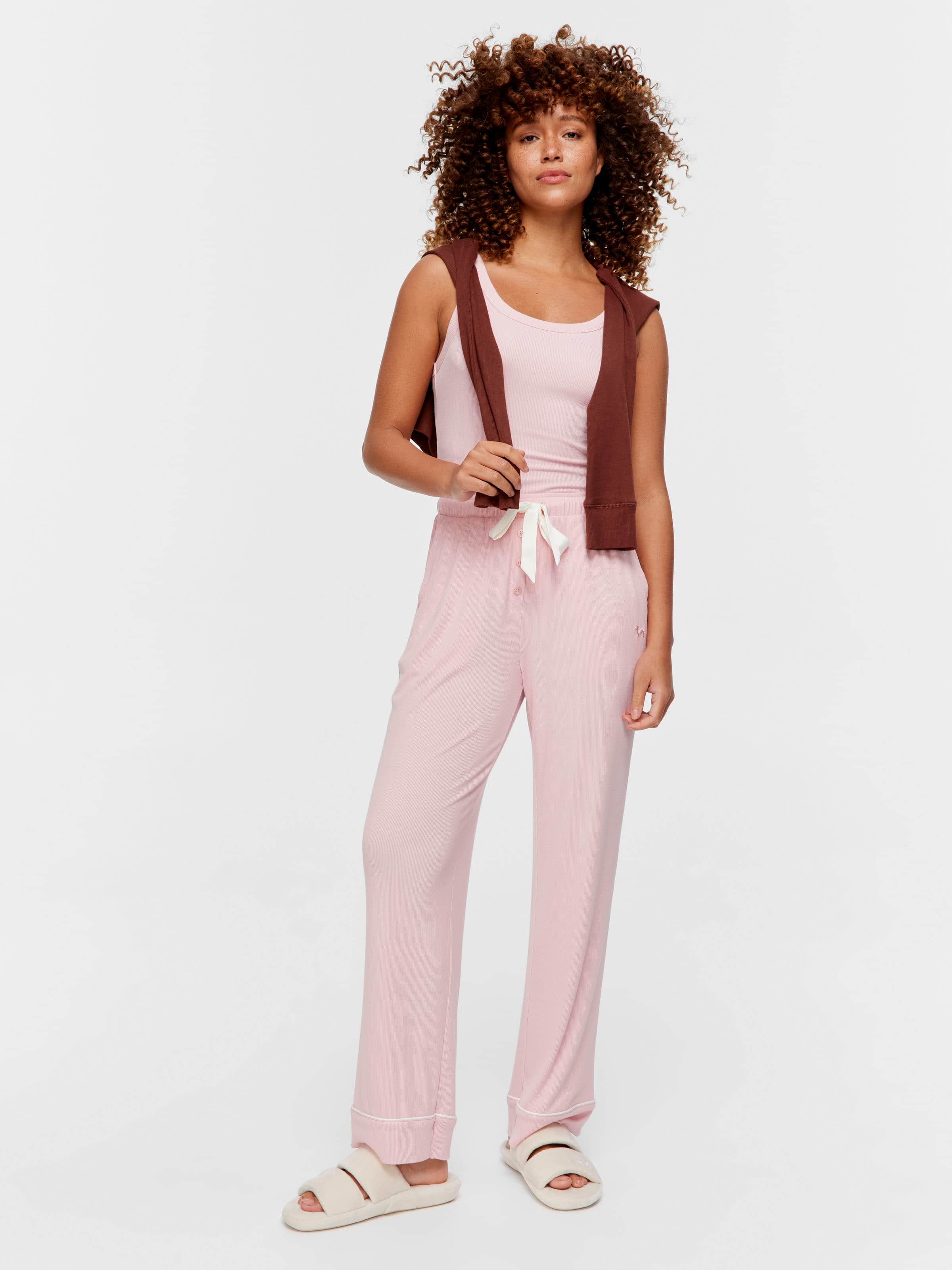 Pink Rib Pj Bottom