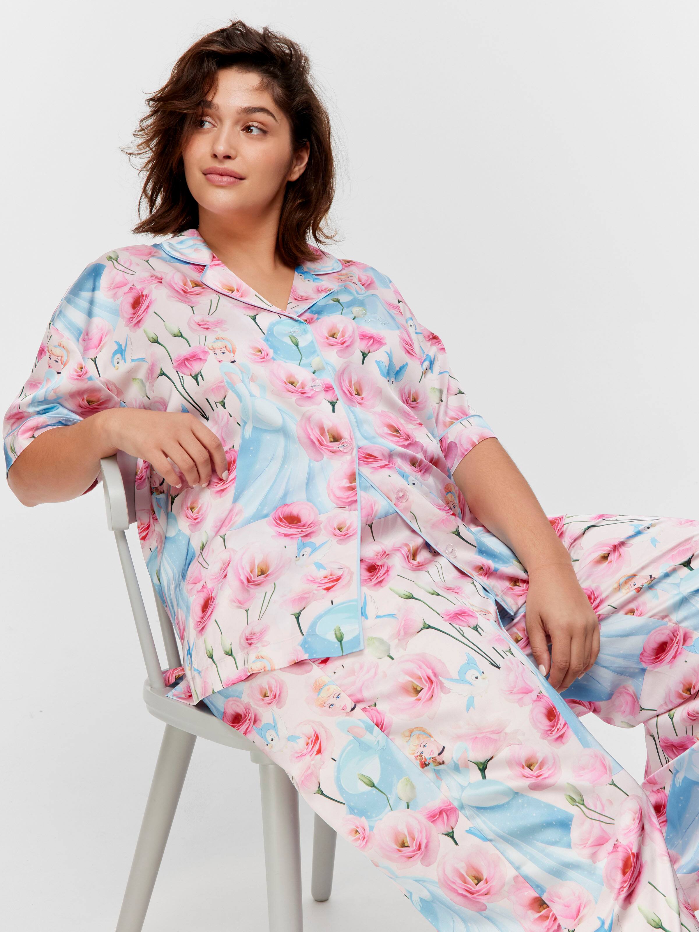 P.A. Plus Disney Cinderella Rose Satin Short Sleeve & Pant Pj Bottom