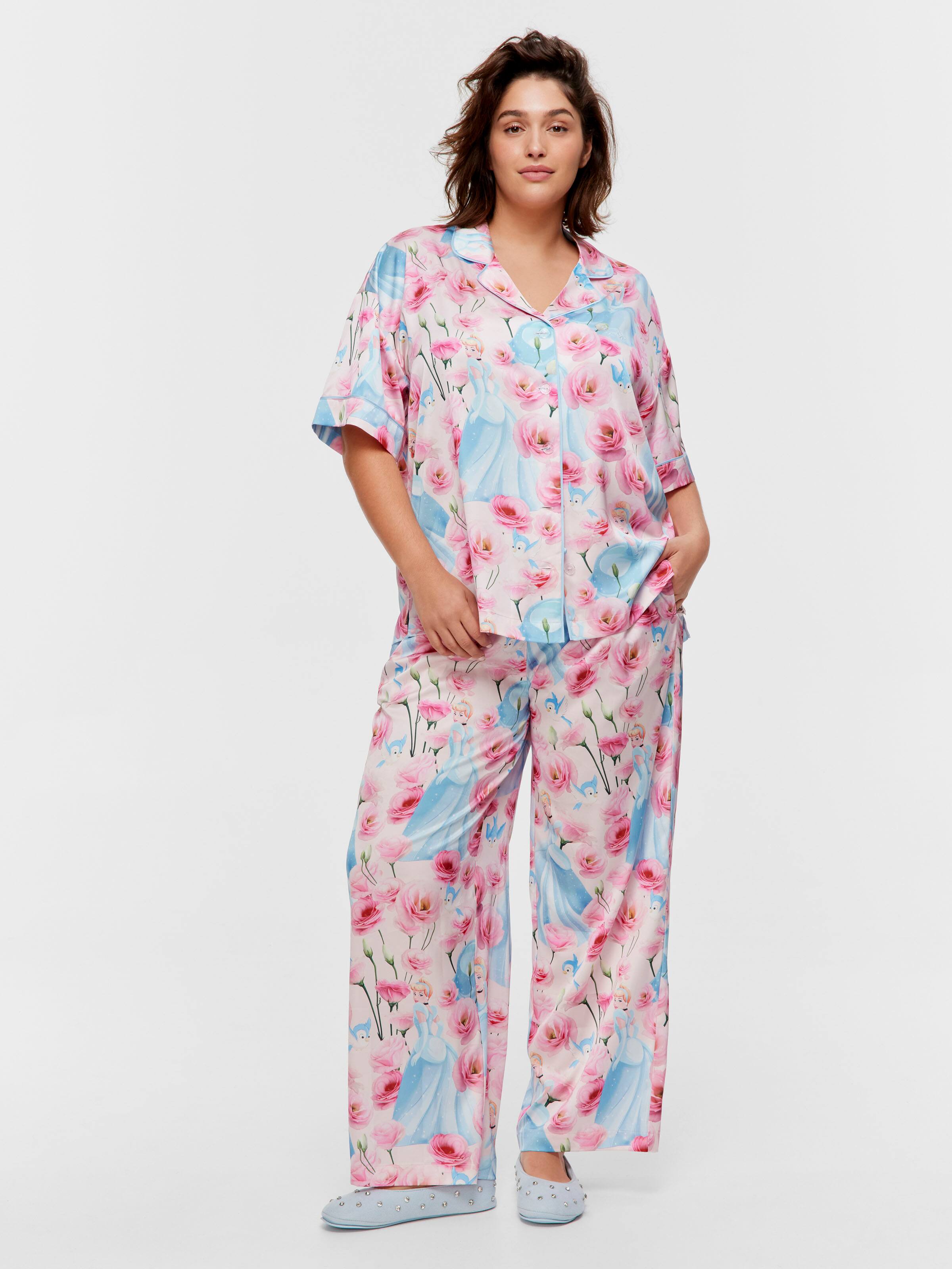P.A. Plus Disney Cinderella Rose Satin Short Sleeve & Pant Pj Bottom