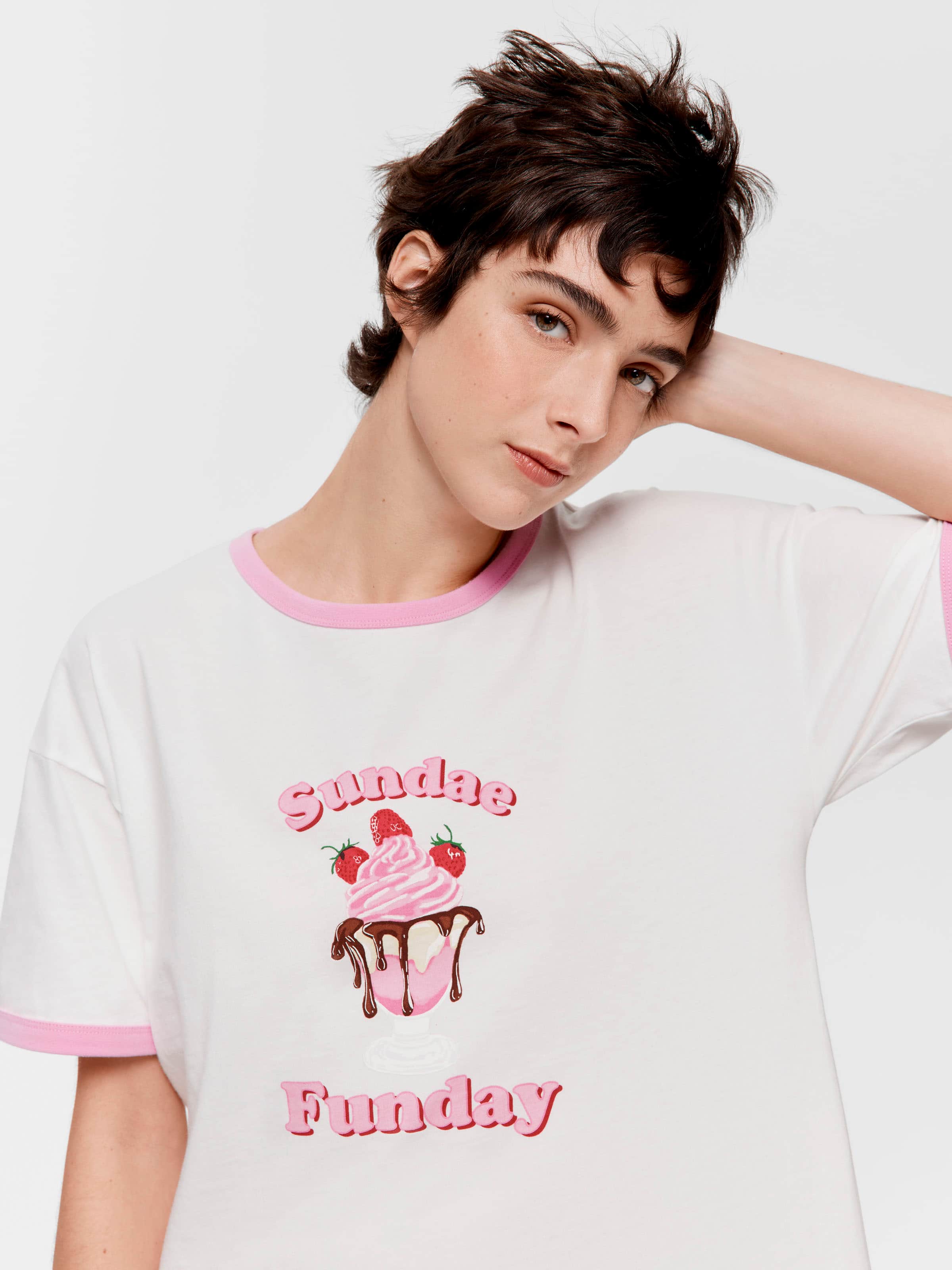 Ice Cream Sundae 100% Cotton Oversized Tshirt