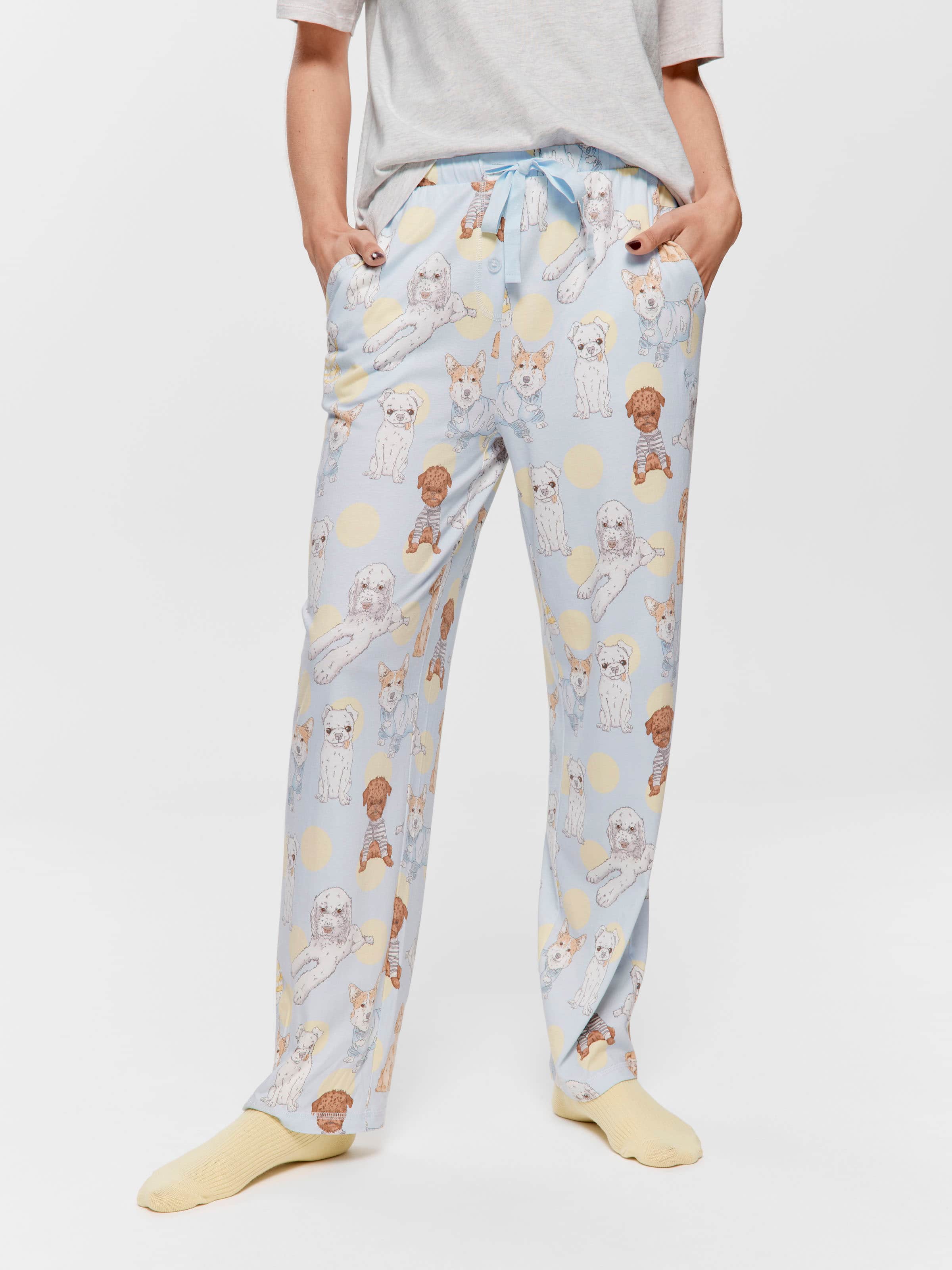Cute Dogs Cotton Jersey Pj Bottom