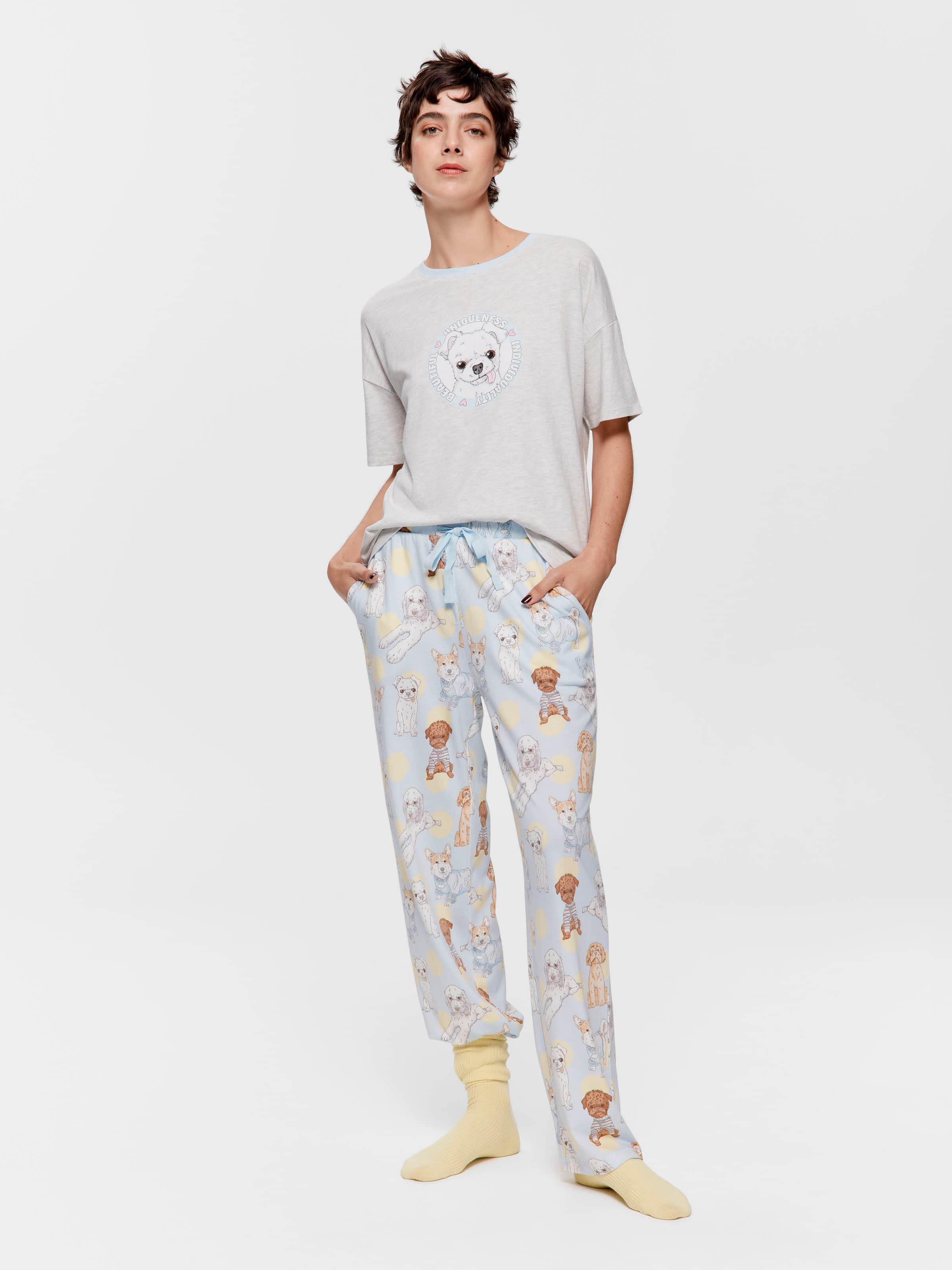 Cute Dogs Cotton Jersey Pj Bottom