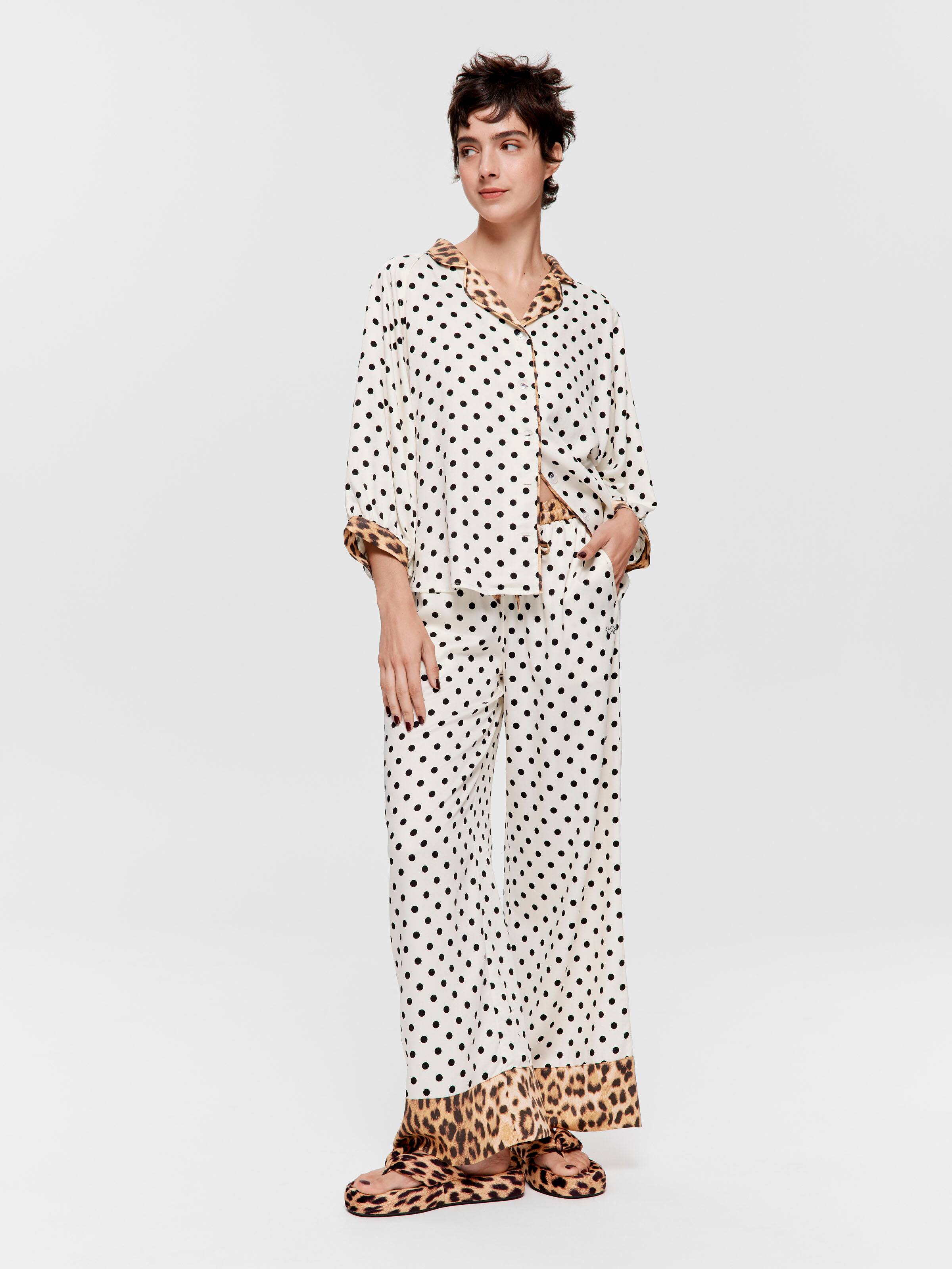 Leopard Spot Long Wide Fashion Pj Bottom