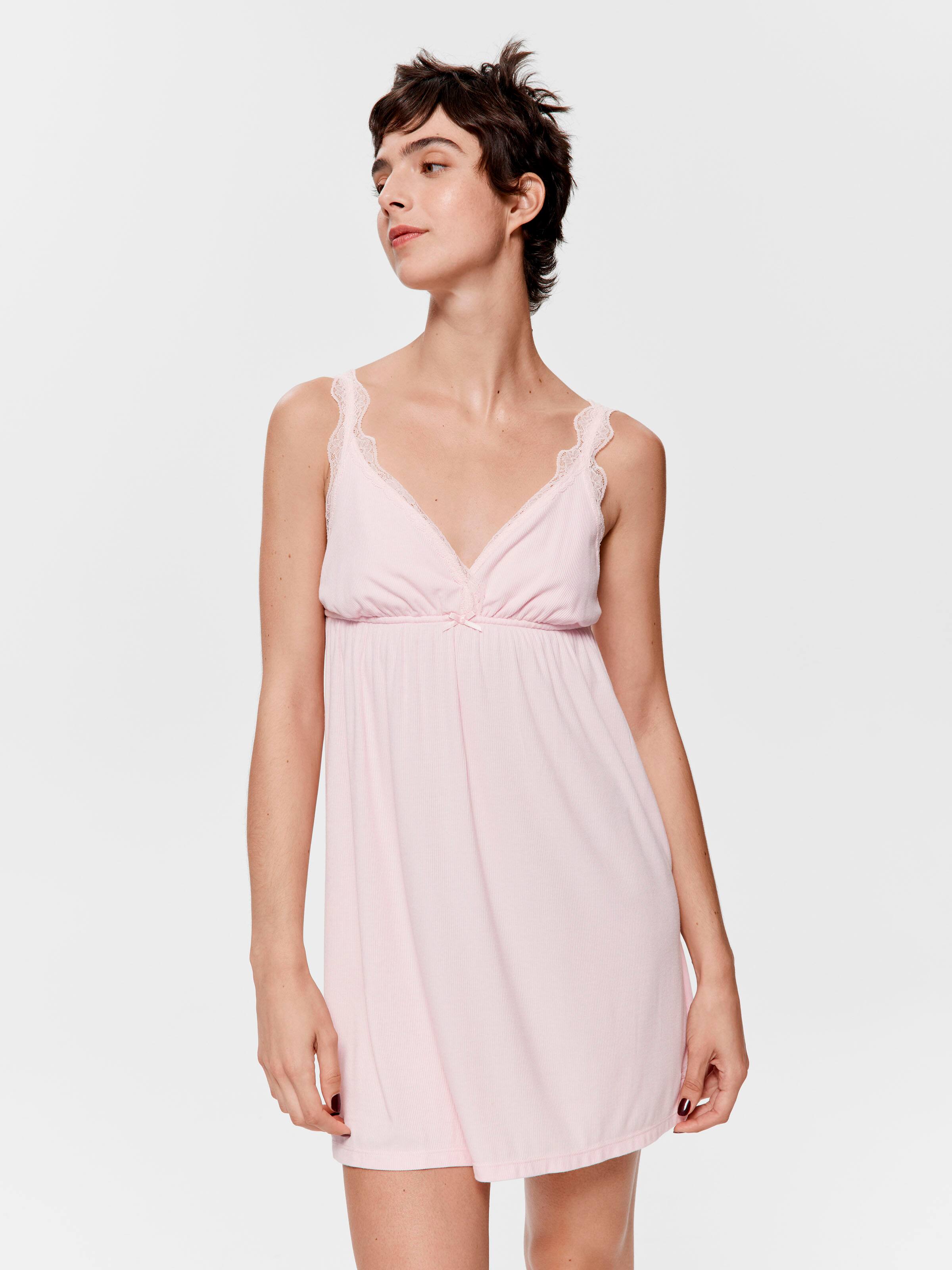 Pink Babydoll Rib Nightdress