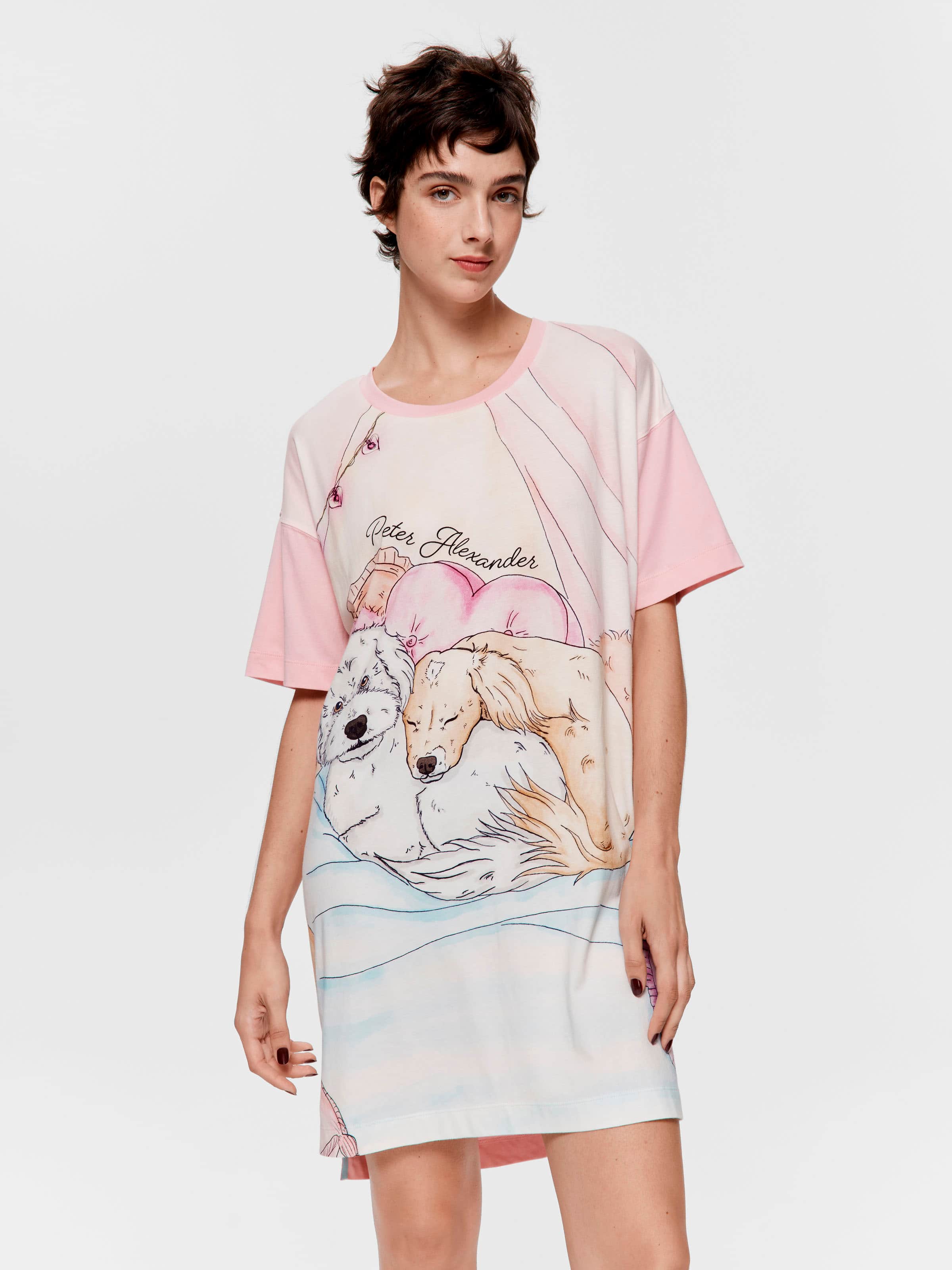 Dog Nap Split Hem Nightdress