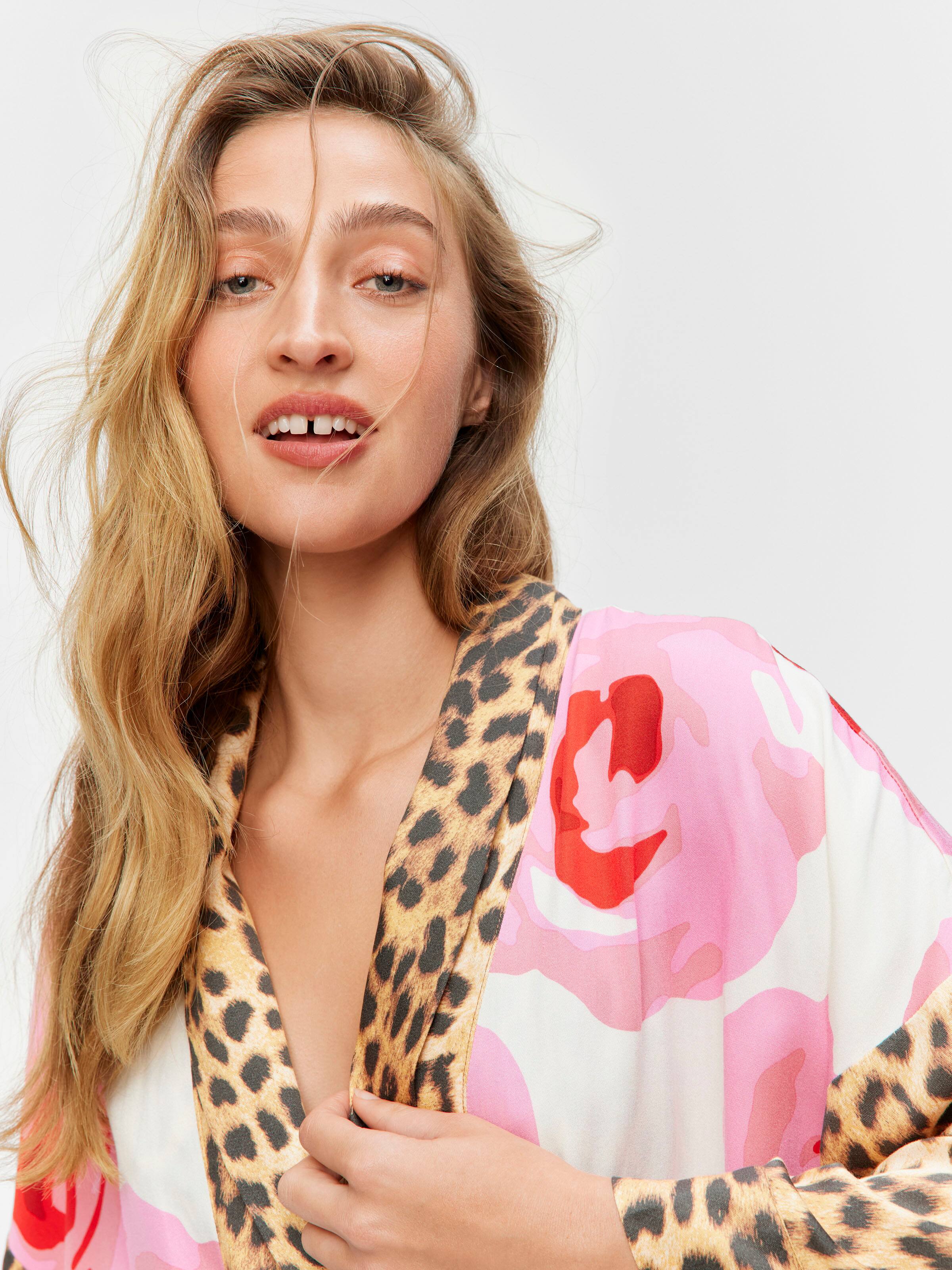 Floral Leopard Long Fashion Gown