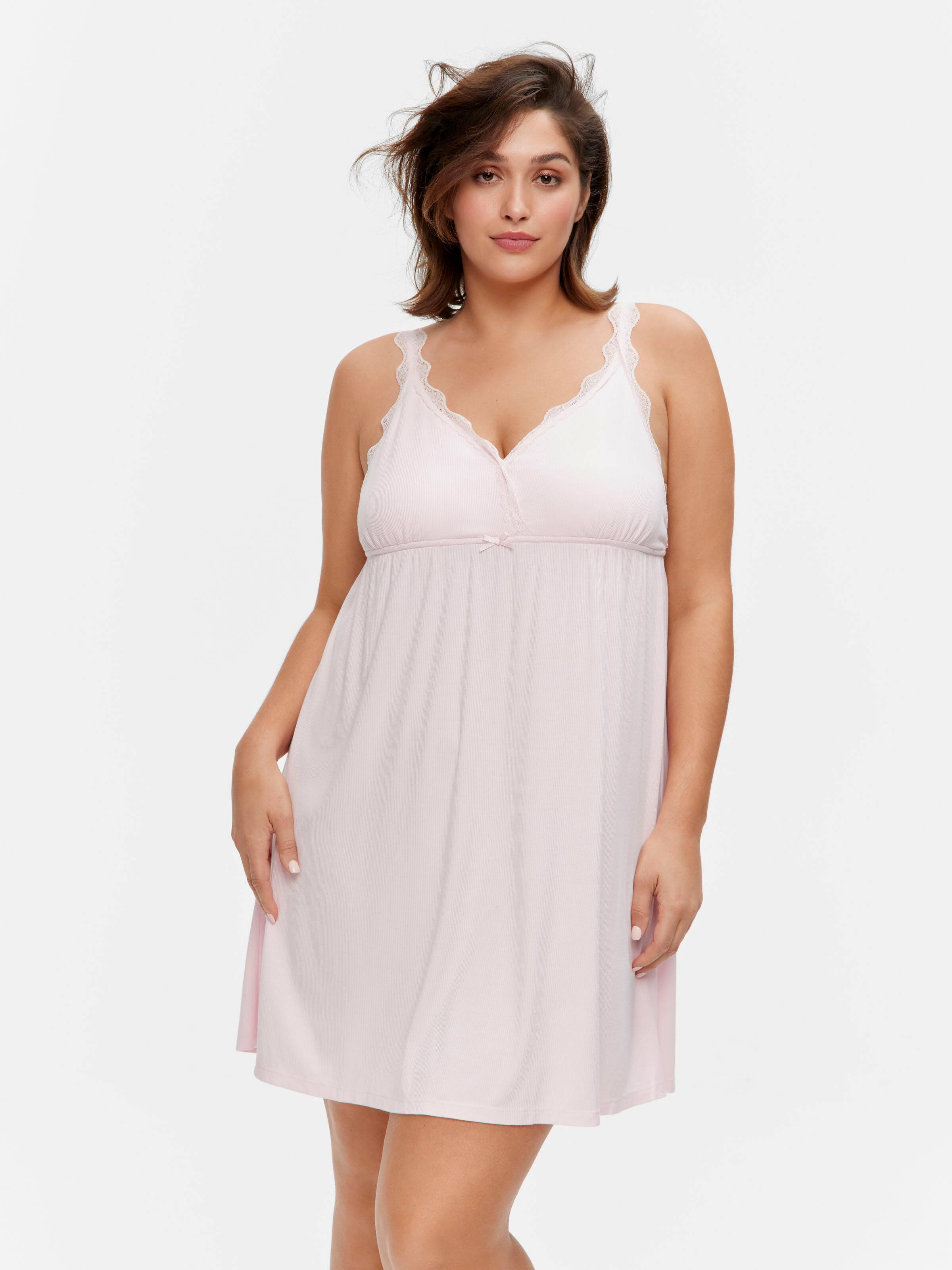 P.A. Plus Pink Rib Babydoll Nightdress