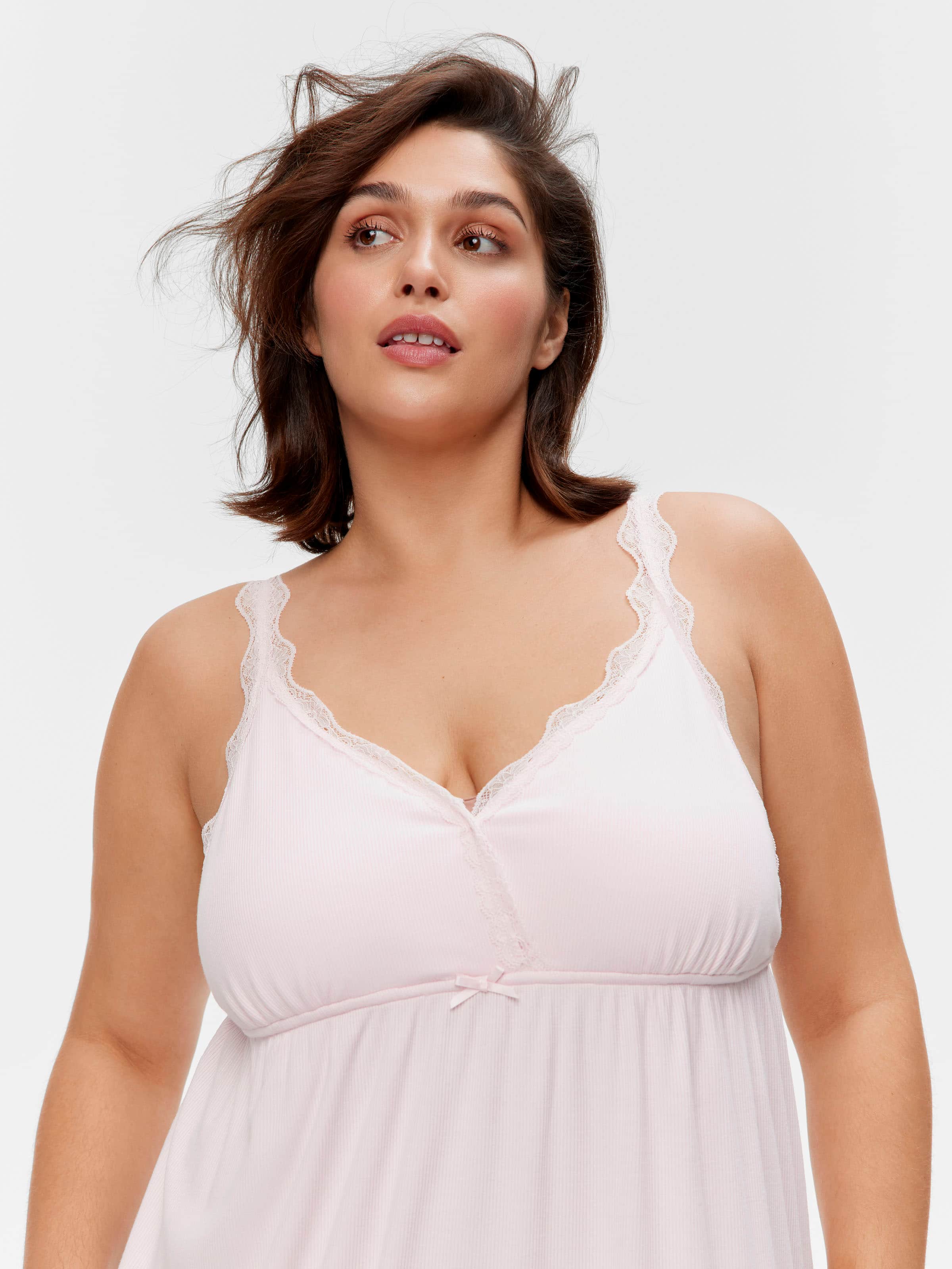 P.A. Plus Pink Rib Babydoll Nightdress