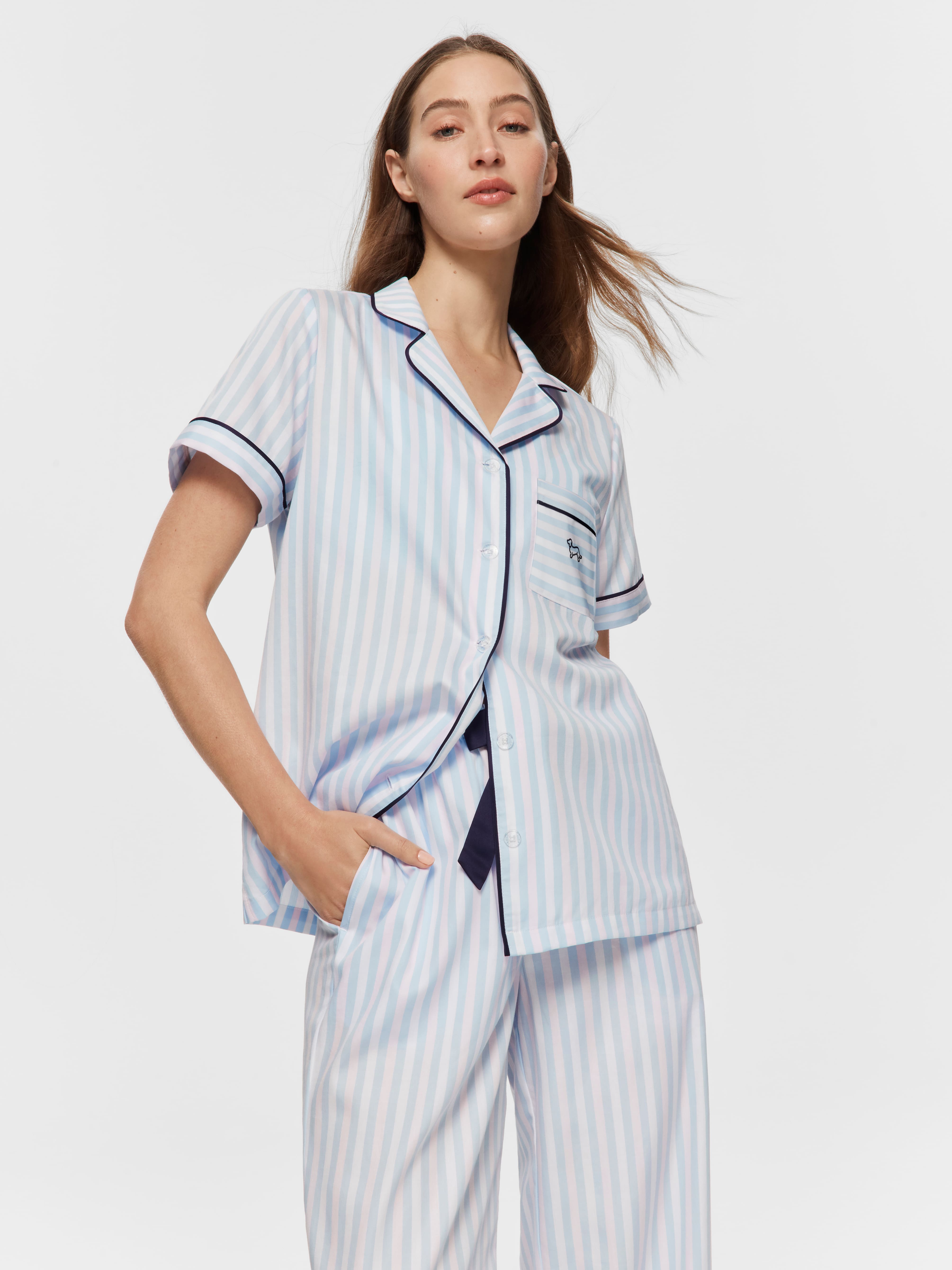 Bedroom Stripe Cotton Sateen Pj Set