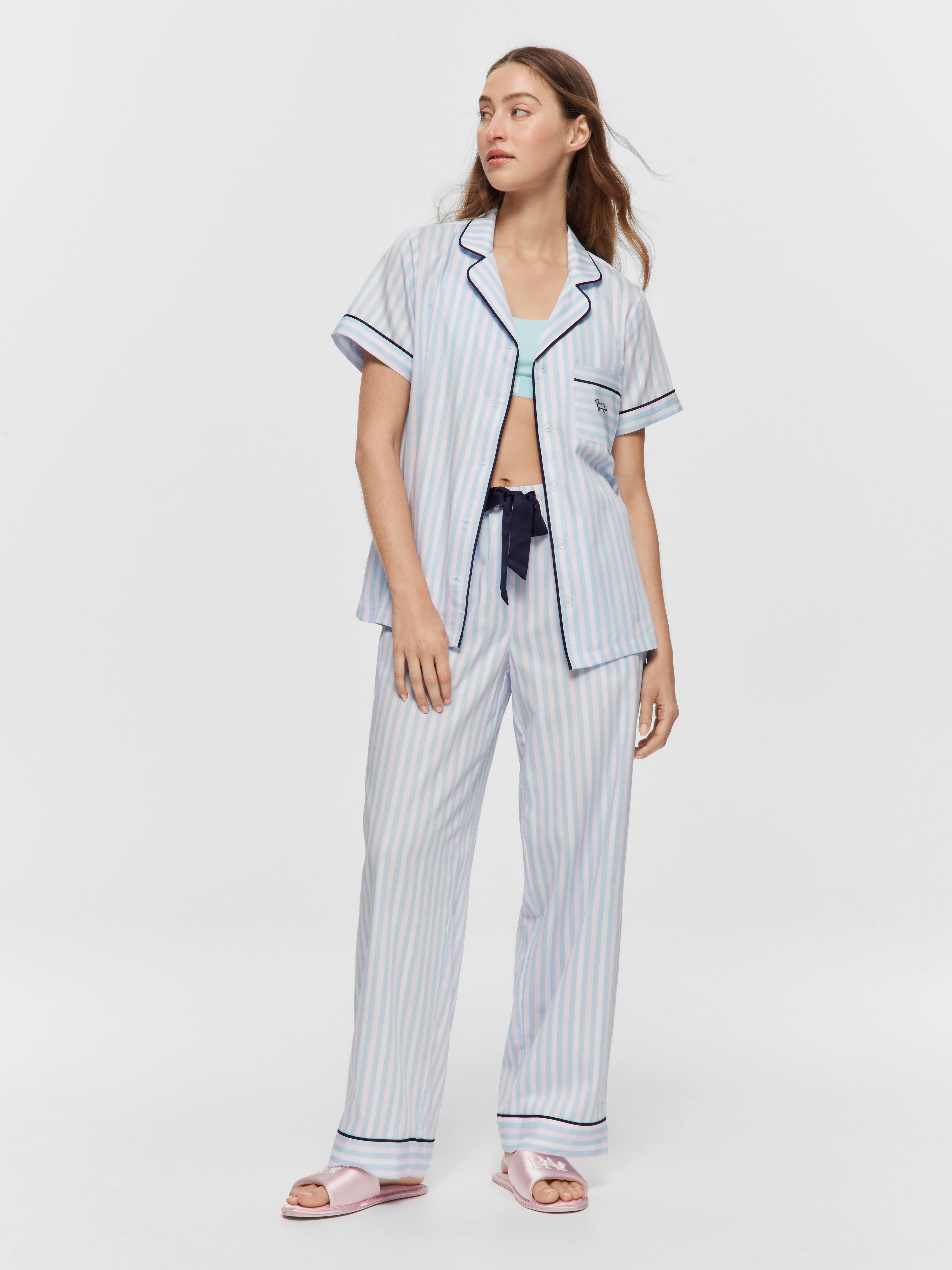 Bedroom Stripe Cotton Sateen Pj Set