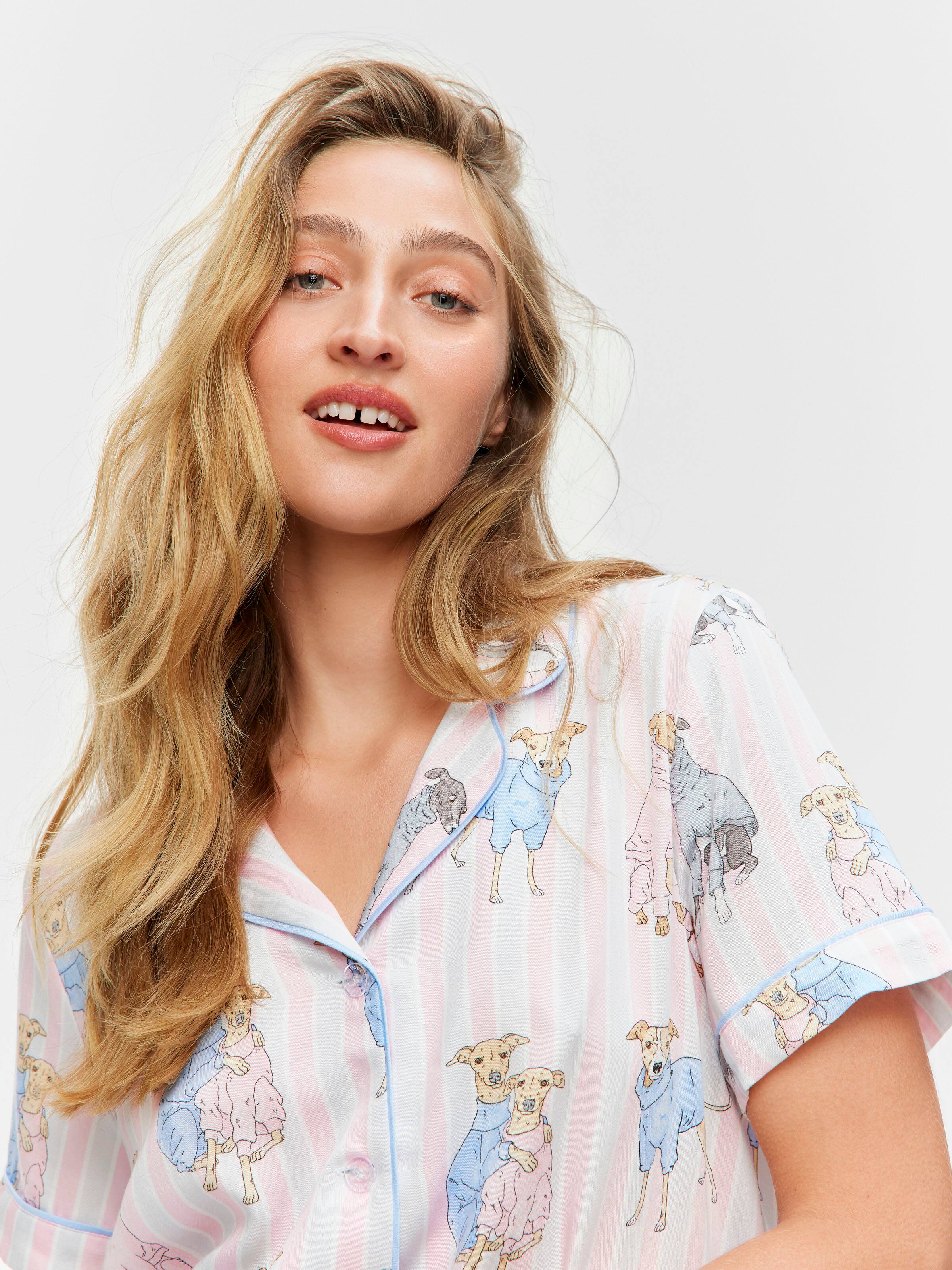 Whippet Print Shortie Pj Set