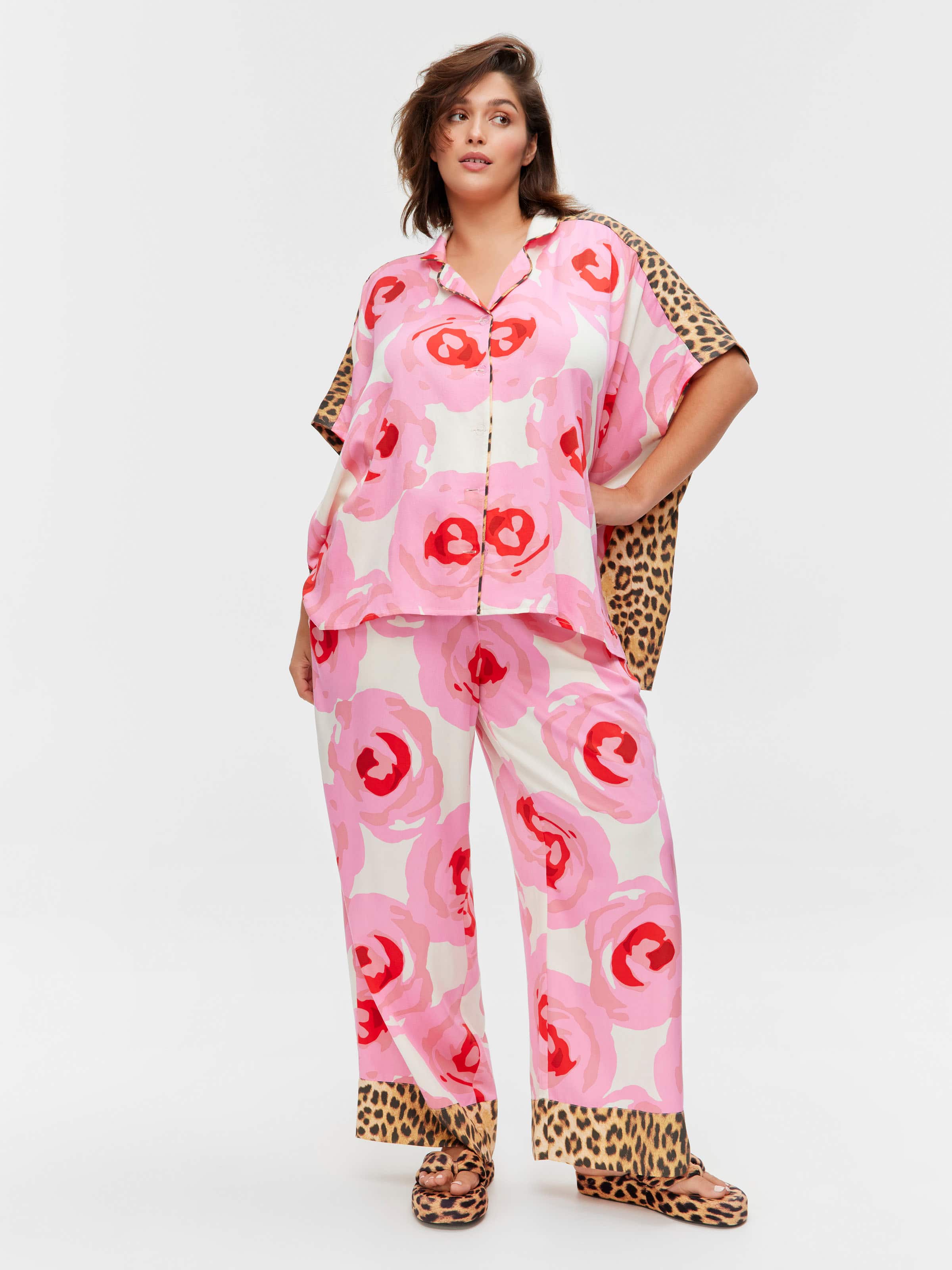 P.A. Plus Floral Leopard Fashion Pj Set
