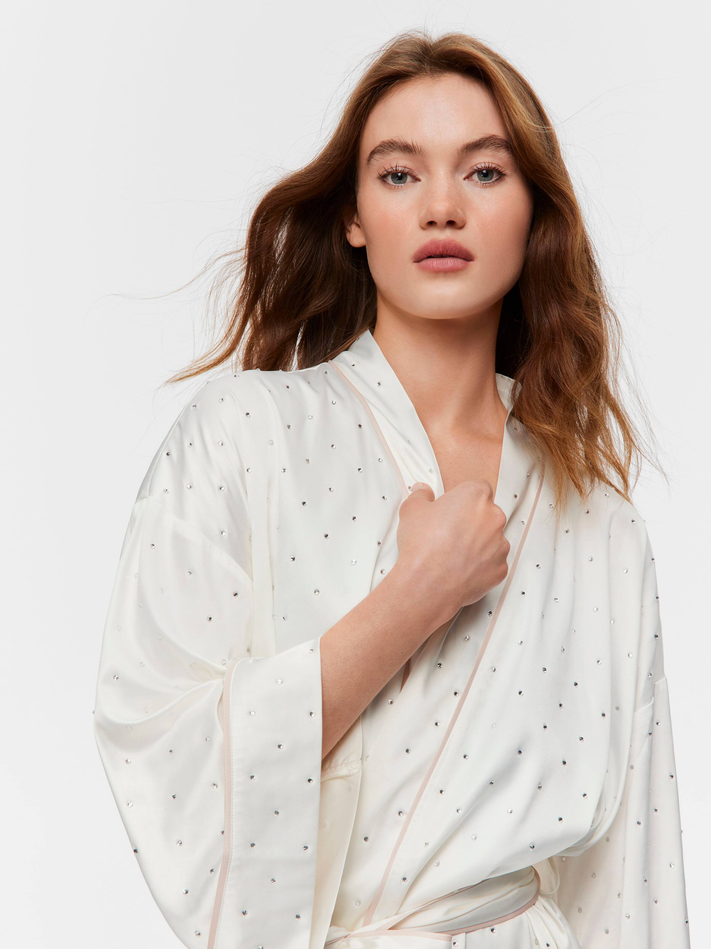 Rhinestone Satin Robe