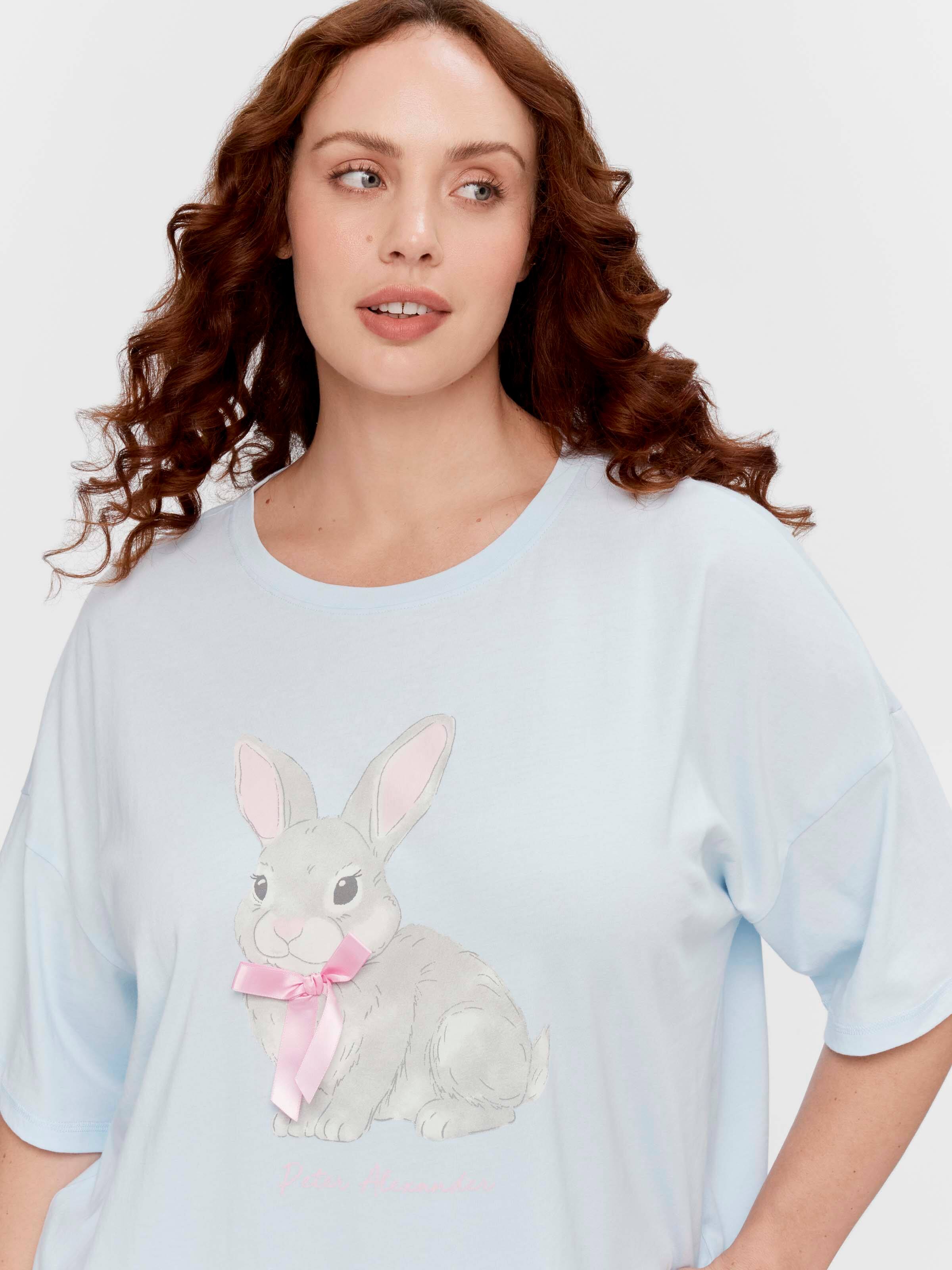 P.A. Plus Pretty Bow 100% Cotton Bunny Oversized Tshirt
